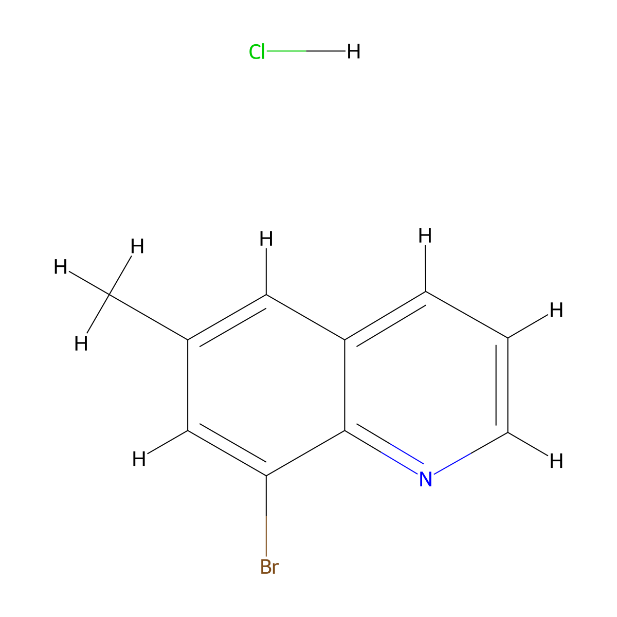 8-Bromo-6-methylquinoline hydrochloride molecular structure, CAS 1255574-68-5