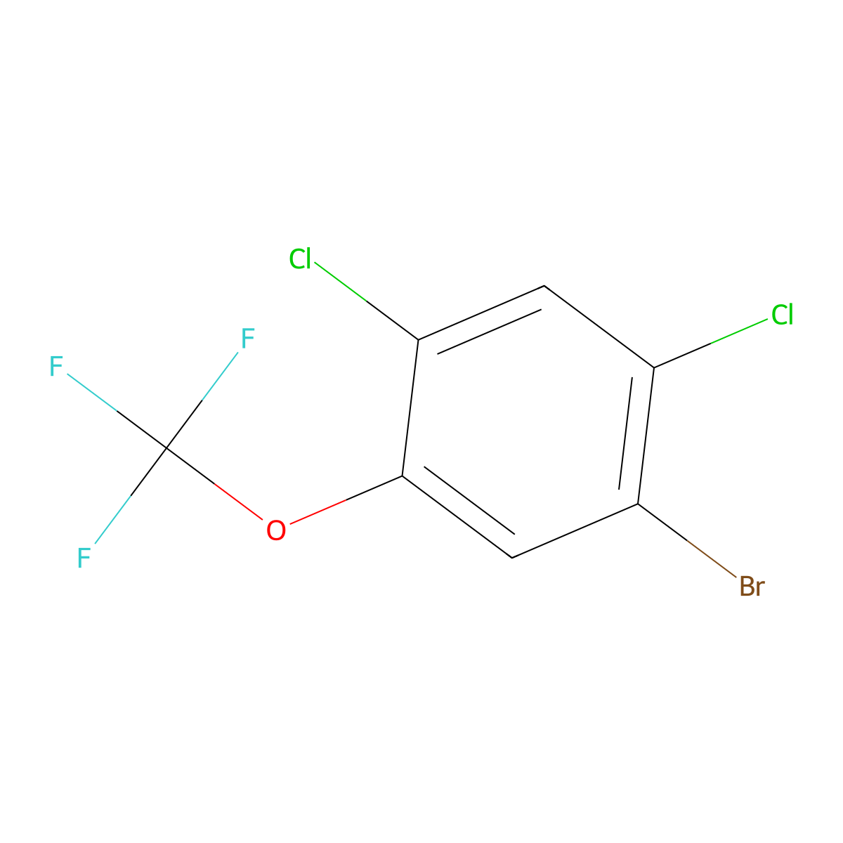 1-Bromo-2,4-dichloro-5-(trifluoromethoxy)benzene molecular structure, CAS 1255574-72-1