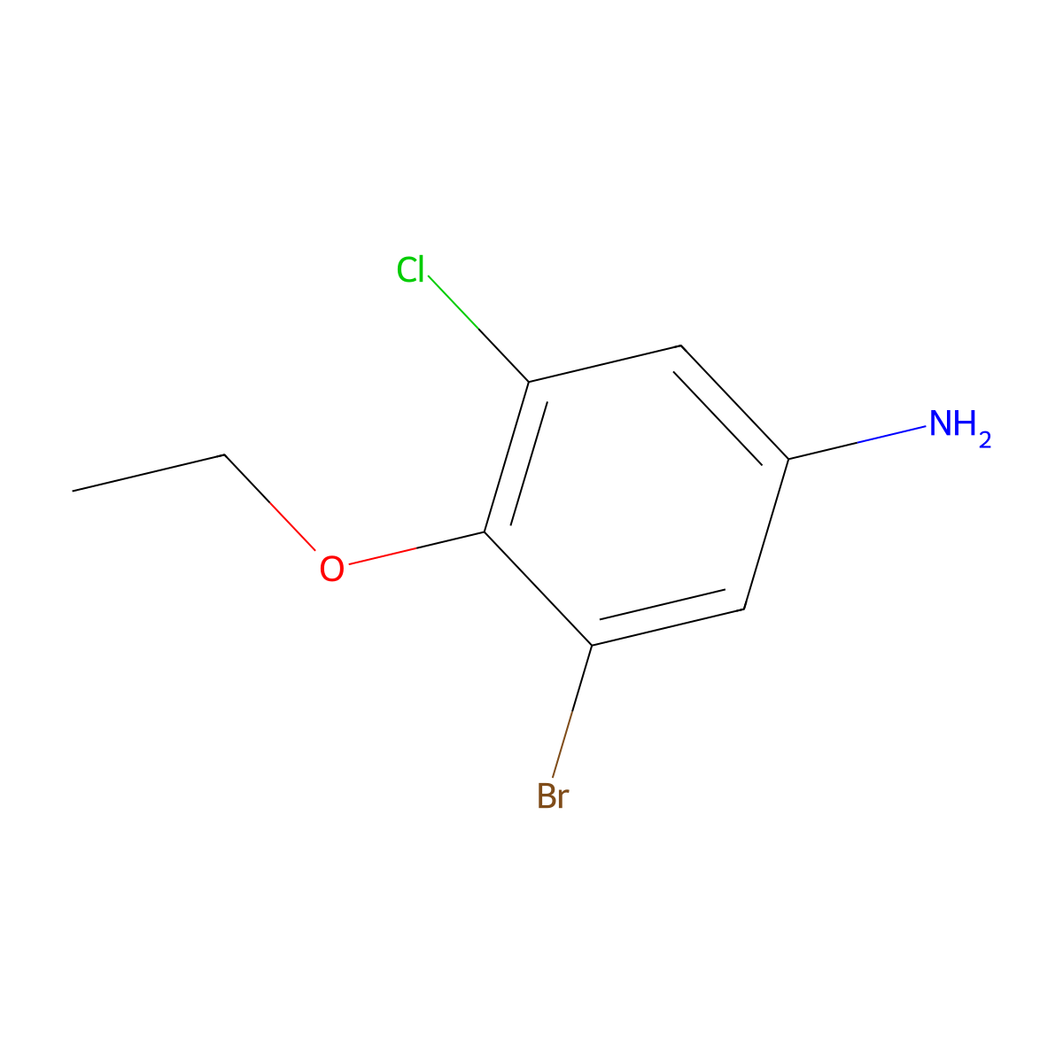 3-Bromo-5-chloro-4-ethoxyaniline molecular structure, CAS 1255574-73-2