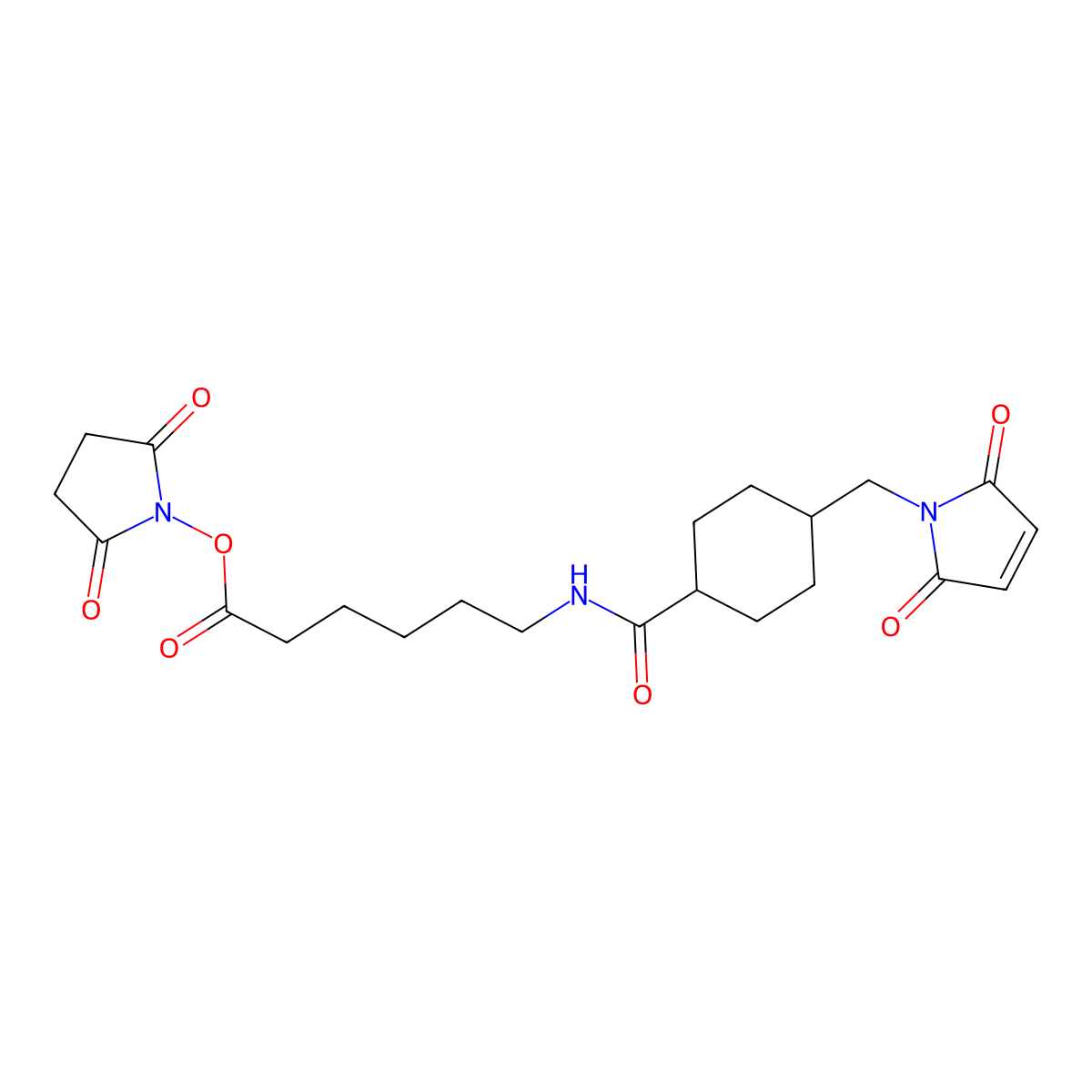 N-Succinimidyl 6-[[4-(N-Maleimidomethyl)cyclohexyl]carboxamido]hexanoate molecular structure, CAS 125559-00-4