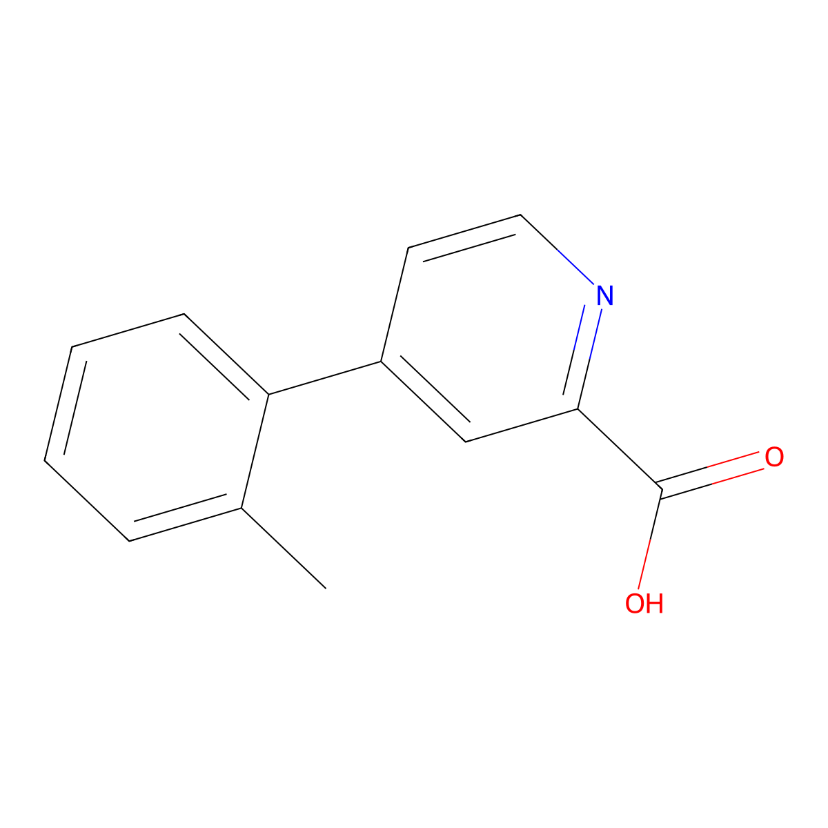 4-(2-Methylphenyl)pyridine-2-carboxylic acid molecular structure, CAS 1255634-33-3