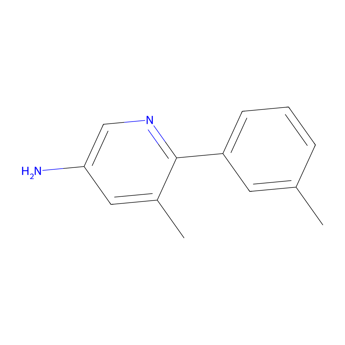 5-Methyl-6-(m-tolyl)pyridin-3-amine molecular structure, CAS 1255634-35-5