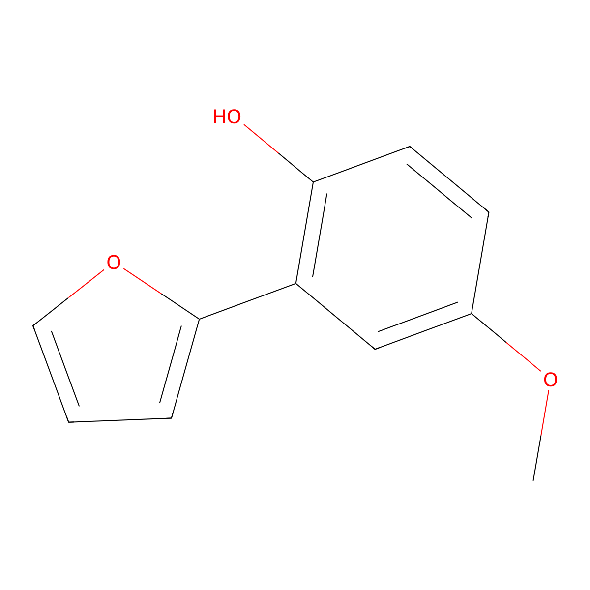 2-(Furan-2-yl)-4-methoxyphenol molecular structure, CAS 1255634-44-6