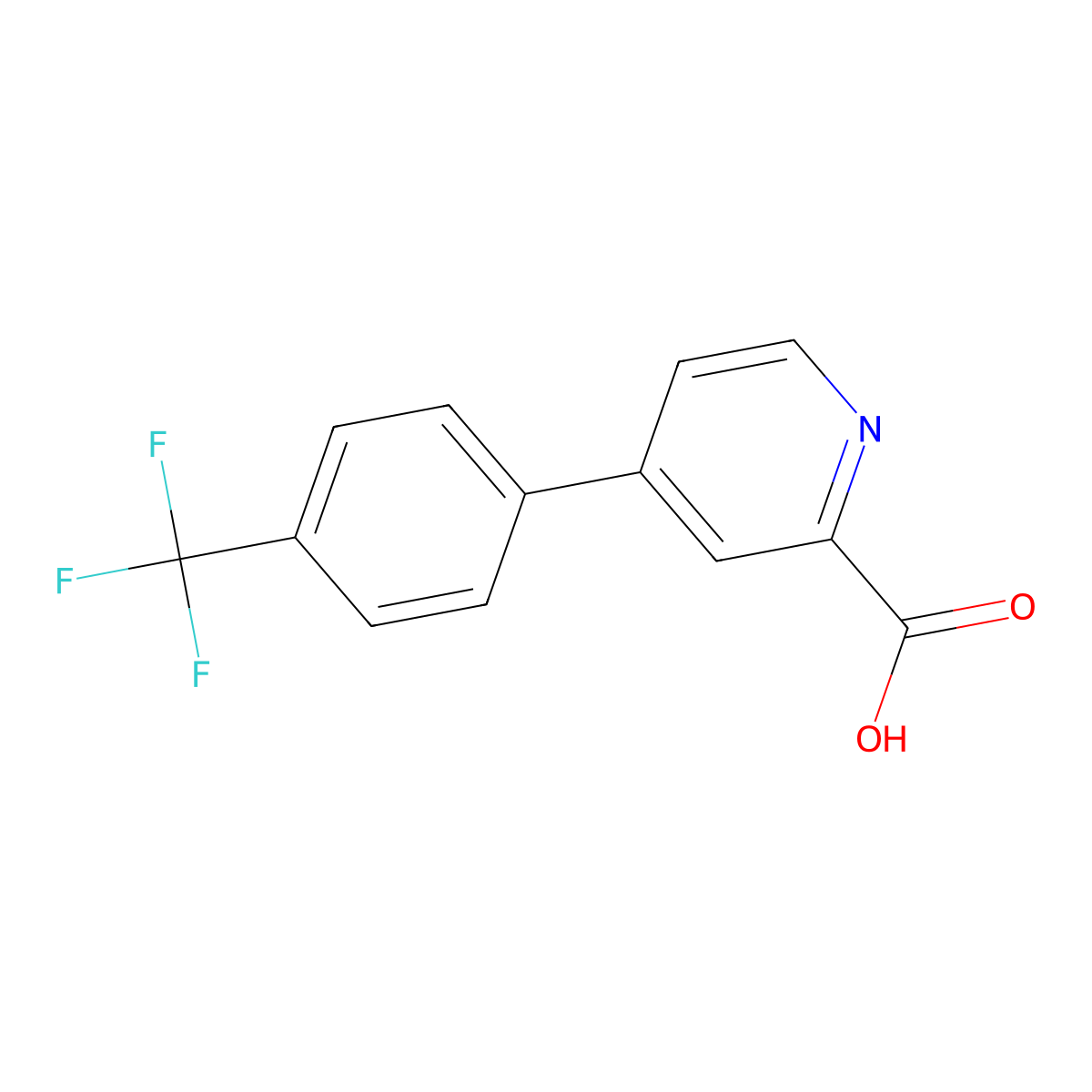 4-(4-(Trifluoromethyl)phenyl)picolinic acid molecular structure, CAS 1255634-46-8