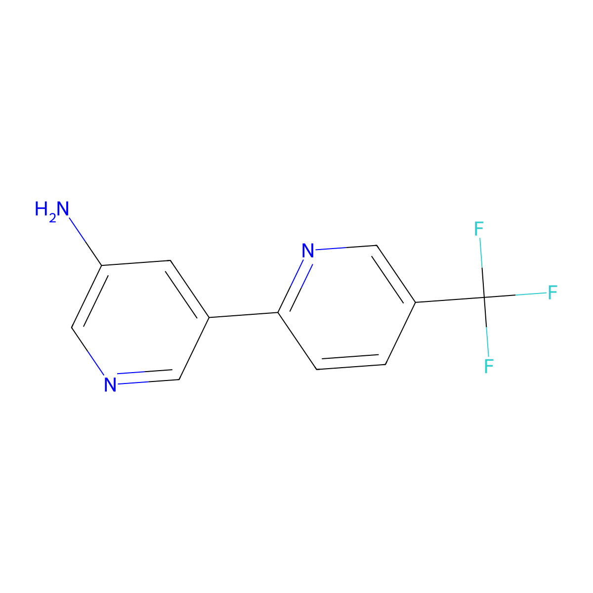 5-(Trifluoromethyl)-[2,3'-bipyridin]-5'-amine molecular structure, CAS 1255634-59-3