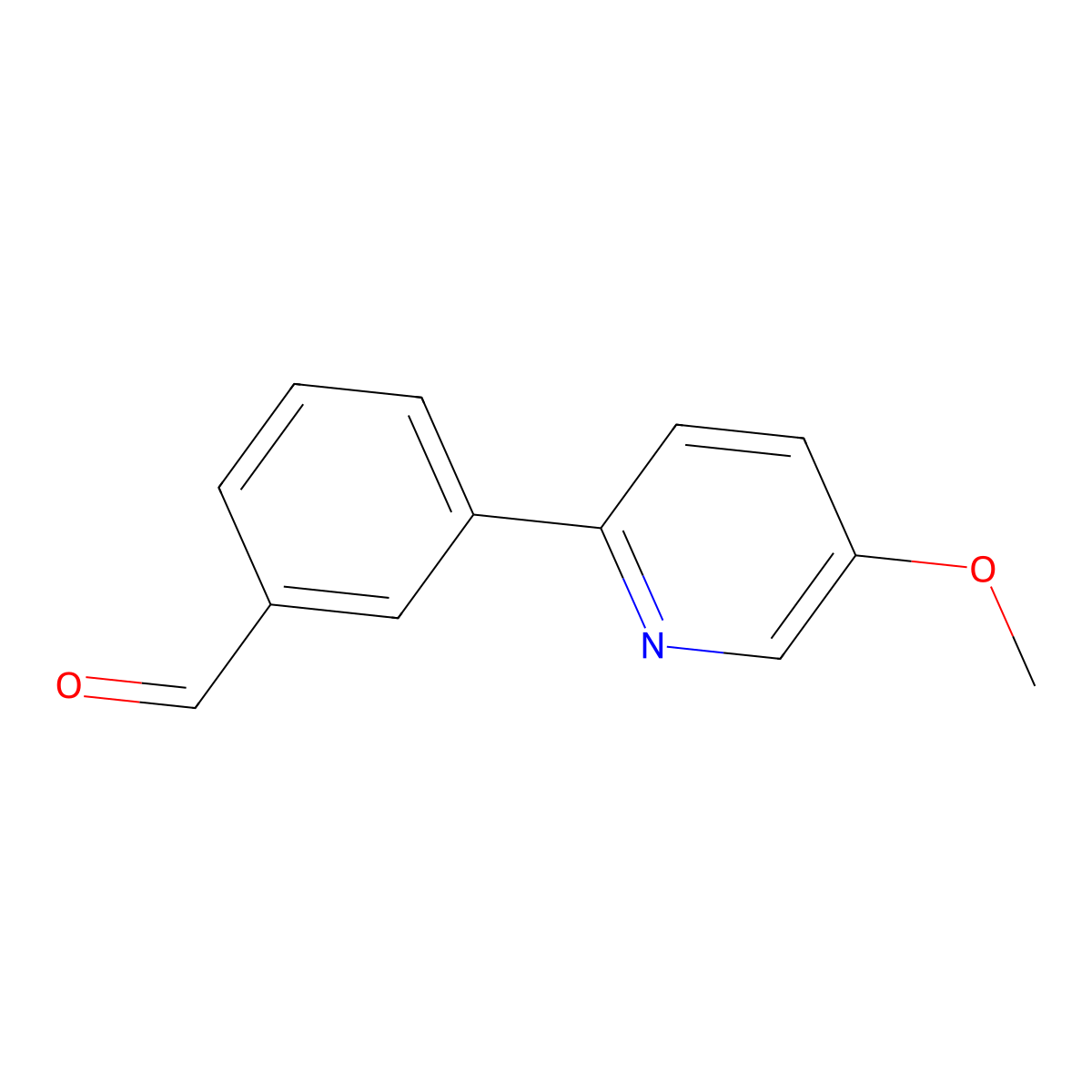 3-(5-Methoxy-2-pyridinyl)benzaldehyde molecular structure, CAS 1255634-90-2