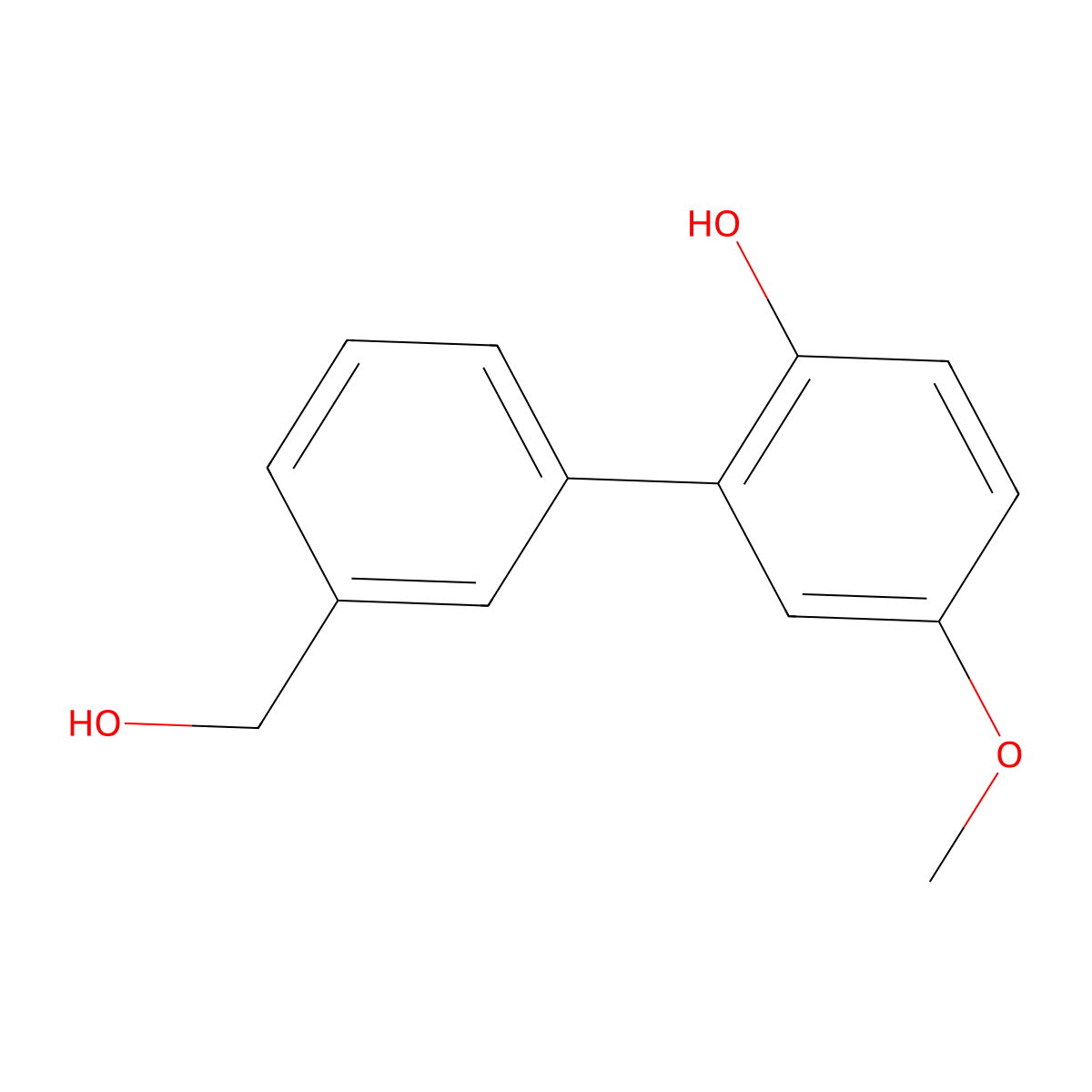2-[3-(Hydroxymethyl)phenyl]-4-methoxyphenol molecular structure, CAS 1255635-07-4
