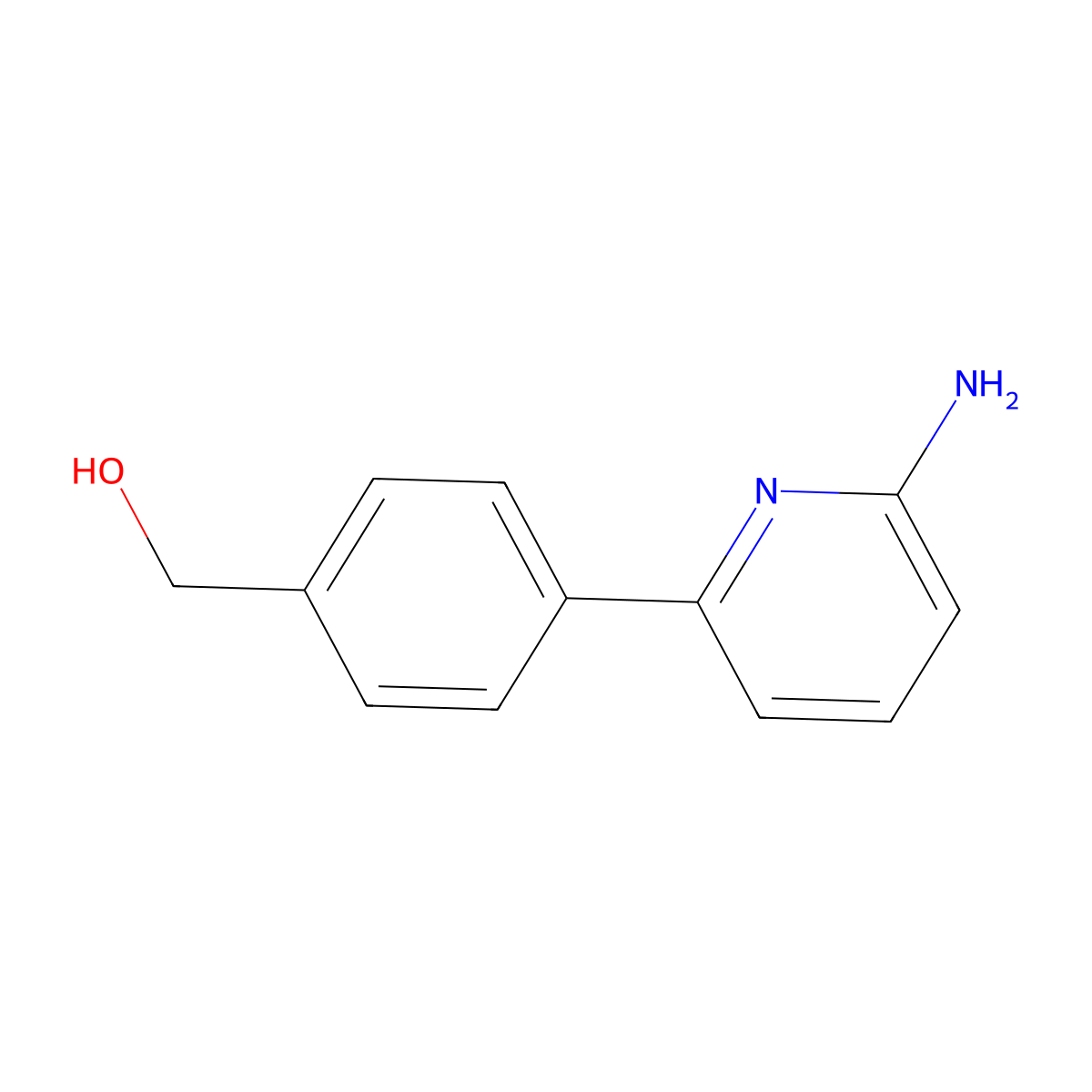 4-(6-Amino-2-pyridinyl)benzenemethanol molecular structure, CAS 1255635-12-1