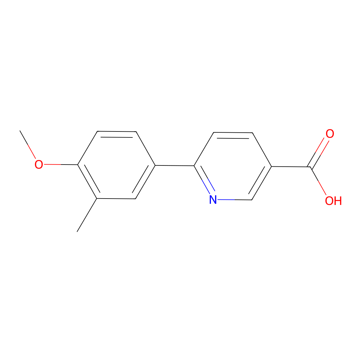 6-(4-Methoxy-3-methylphenyl)nicotinic acid molecular structure, CAS 1255635-32-5