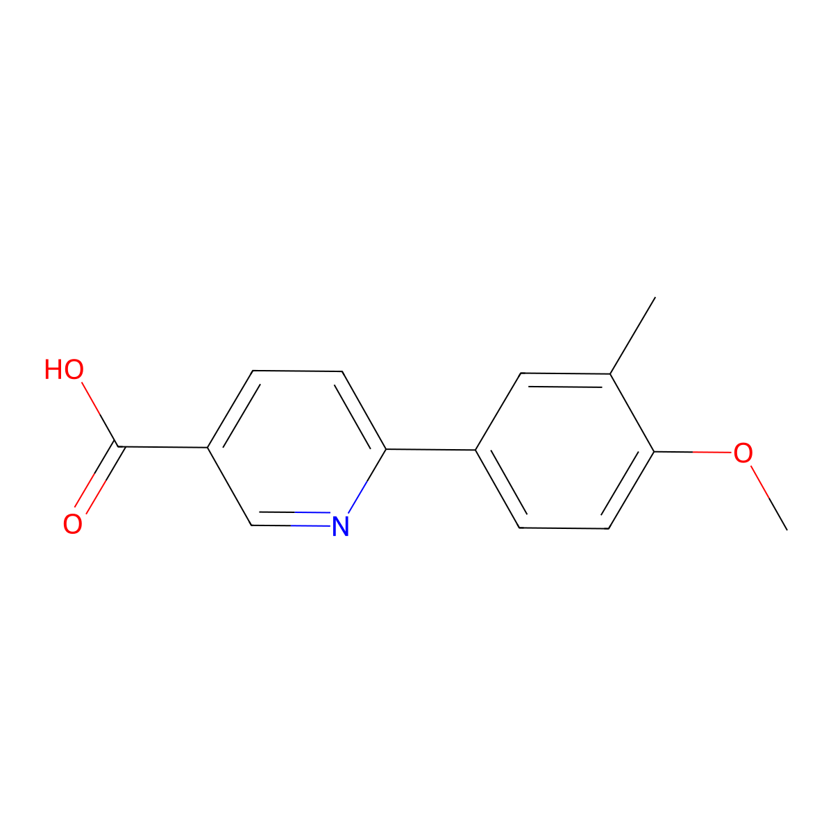 6-(4-Methoxy-3-methylphenyl)nicotinic acid molecular structure, CAS 1255635-32-5