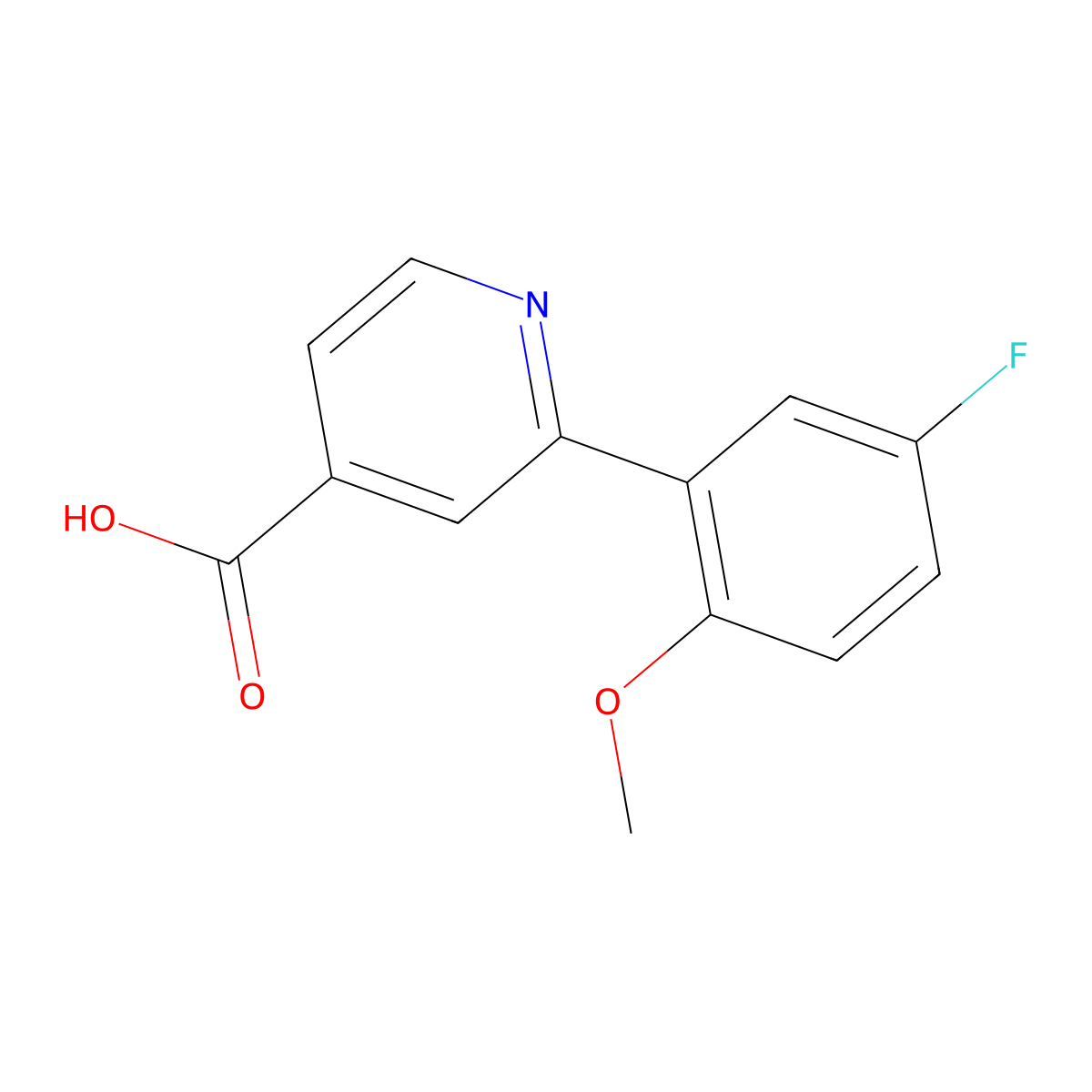 2-(5-Fluoro-2-methoxyphenyl)isonicotinic acid molecular structure, CAS 1255635-38-1