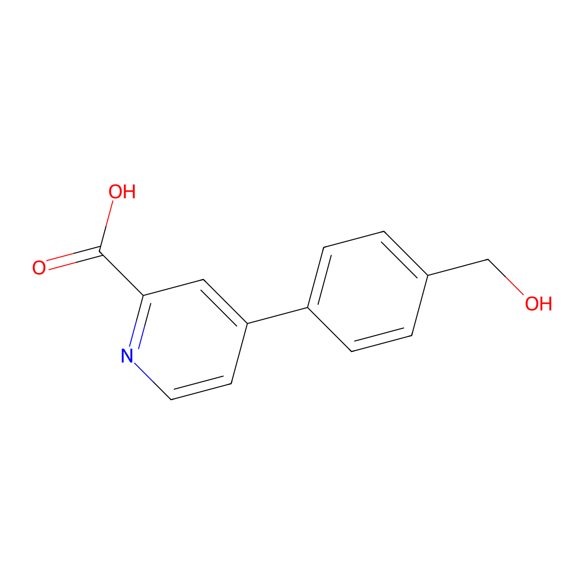 4-(4-Hydroxymethylphenyl)picolinic acid molecular structure, CAS 1255635-57-4