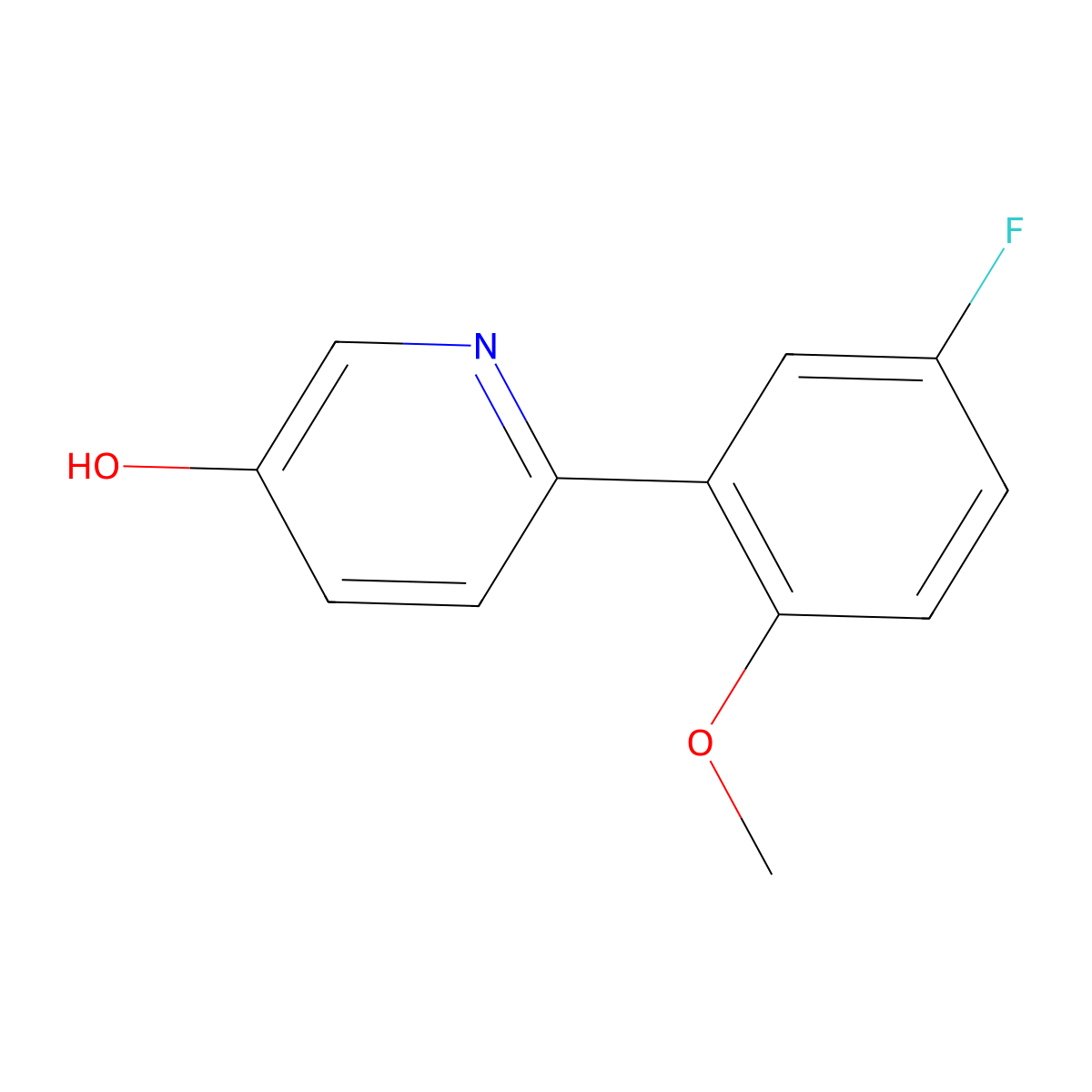 6-(5-Fluoro-2-methoxyphenyl)pyridin-3-ol molecular structure, CAS 1255635-85-8