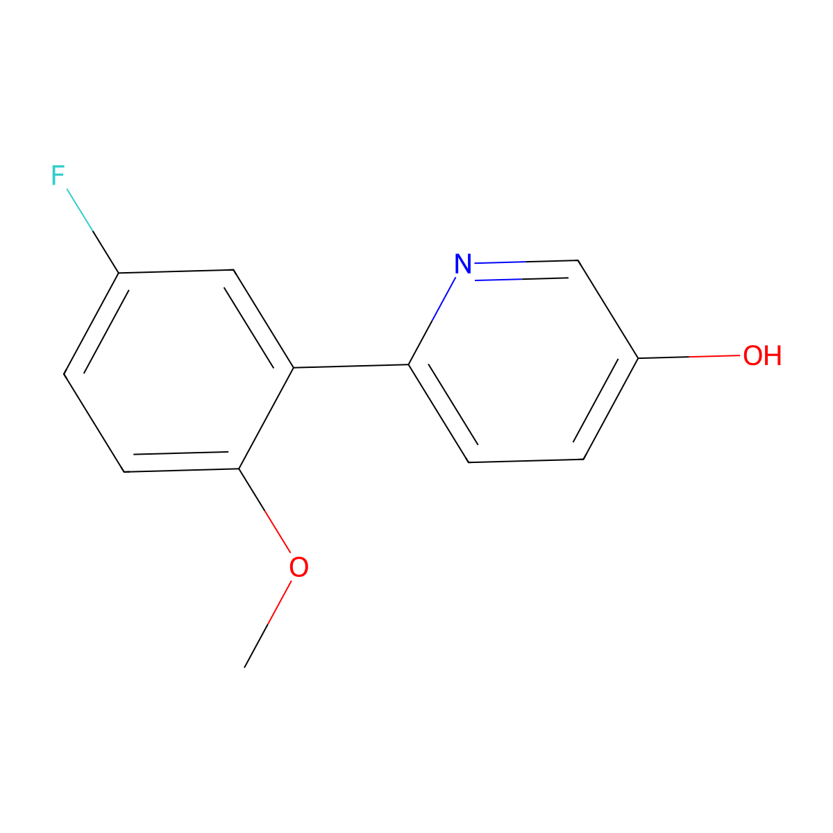 6-(5-Fluoro-2-methoxyphenyl)pyridin-3-ol molecular structure, CAS 1255635-85-8