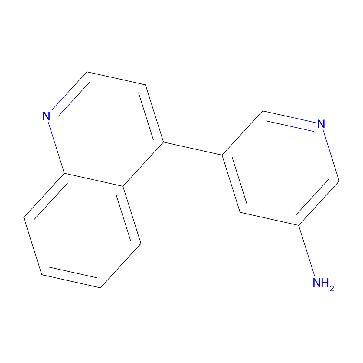 5-(Quinolin-4-yl)pyridin-3-amine molecular structure, CAS 1255635-97-2