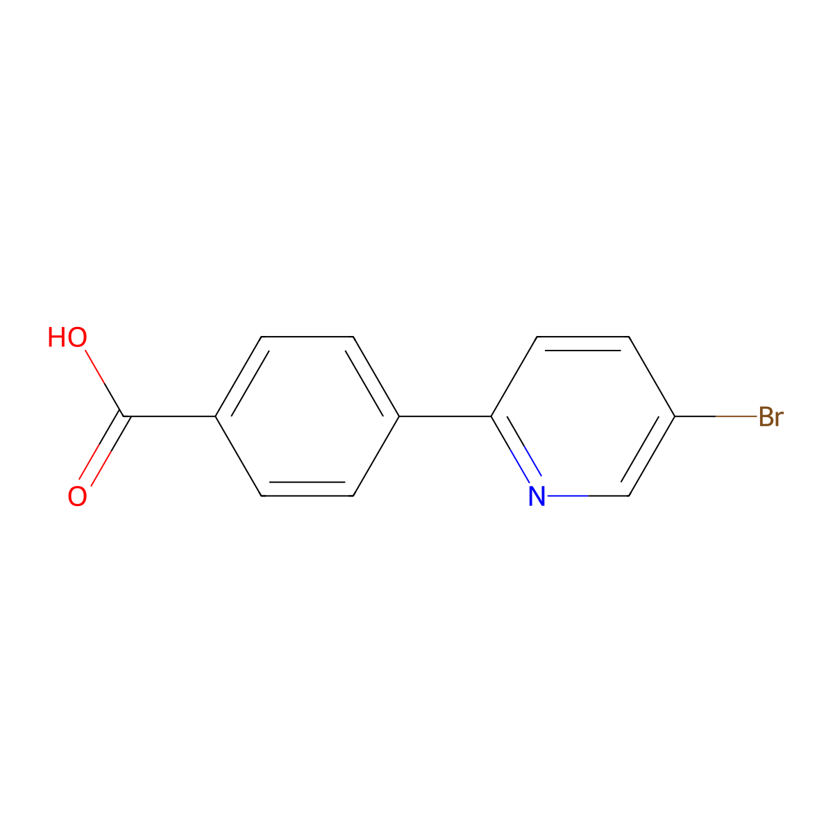 4-(5-Bromopyridin-2-yl)benzoic acid molecular structure, CAS 1255635-99-4