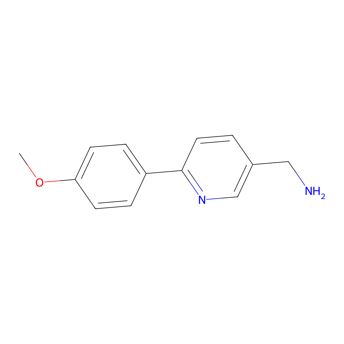 (6-(4-Methoxyphenyl)pyridin-3-yl)methanamine molecular structure, CAS 1255636-14-6