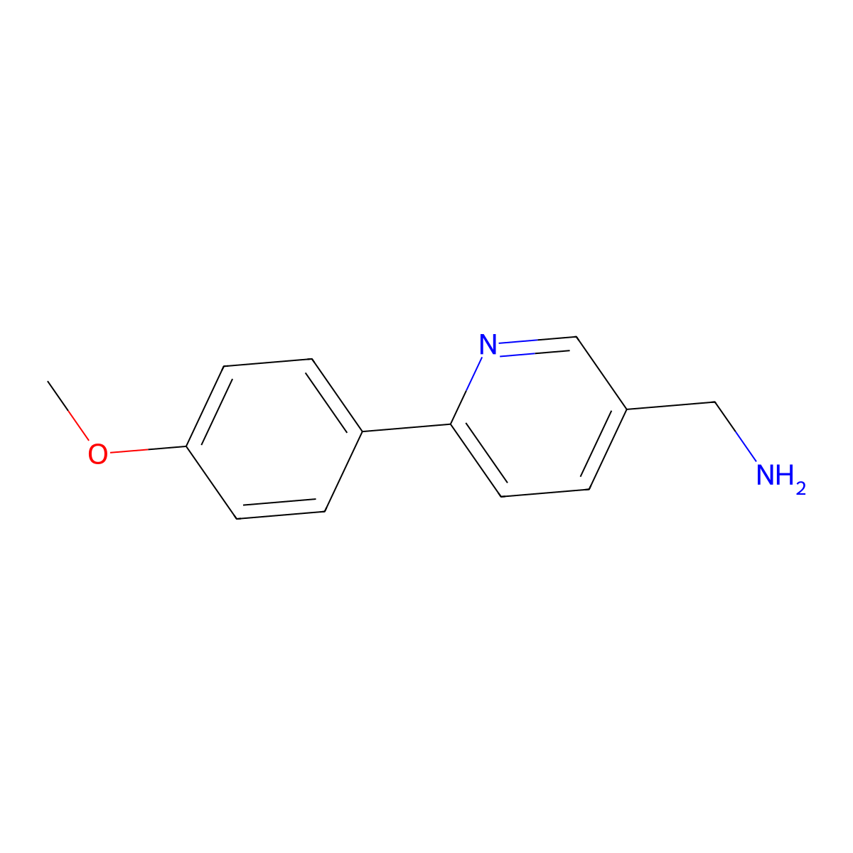 (6-(4-Methoxyphenyl)pyridin-3-yl)methanamine molecular structure, CAS 1255636-14-6