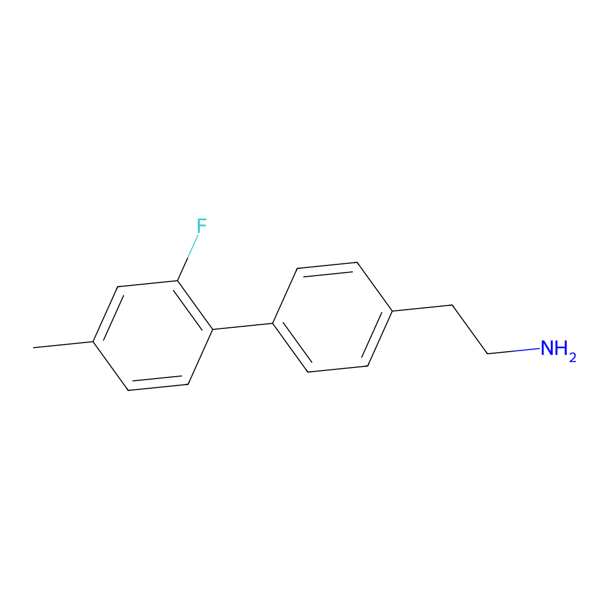 2-[4-(2-Fluoro-4-methylphenyl)phenyl]ethan-1-amine molecular structure, CAS 1255636-29-3