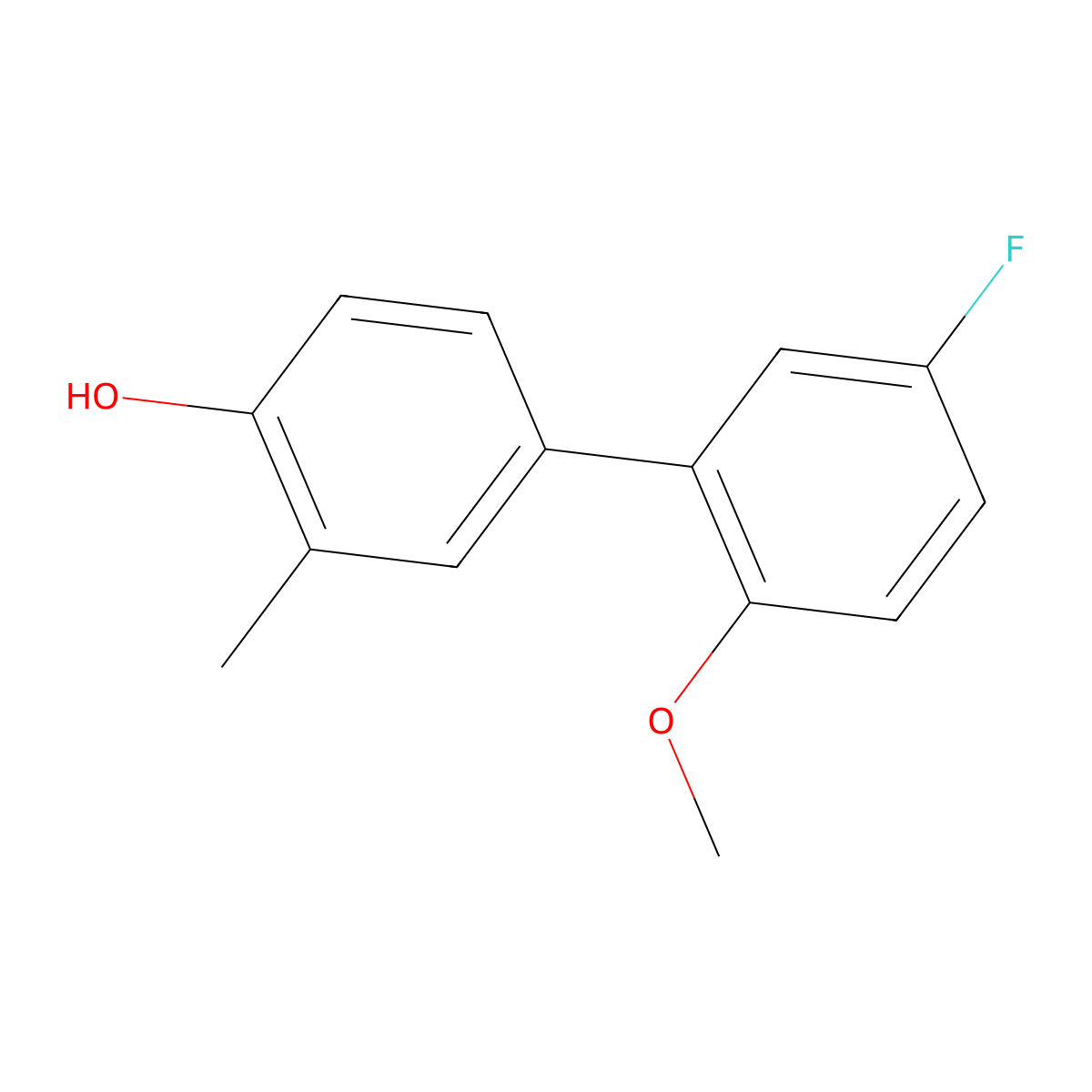 4-(5-Fluoro-2-methoxyphenyl)-2-methylphenol molecular structure, CAS 1255636-30-6