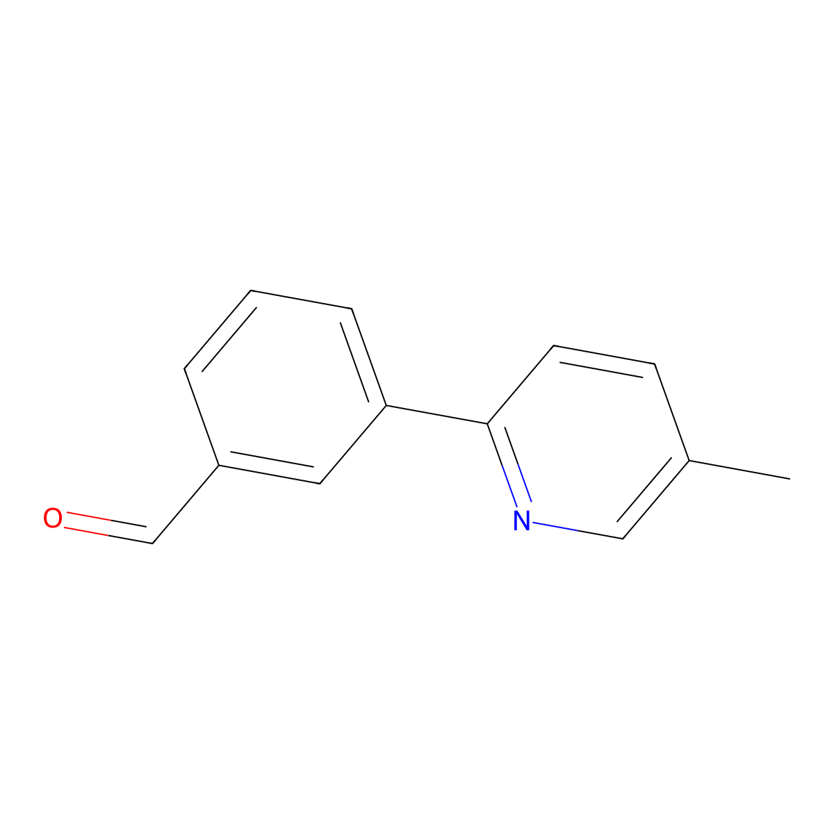 3-(5-Methylpyridin-2-yl)benzaldehyde molecular structure, CAS 1255636-59-9