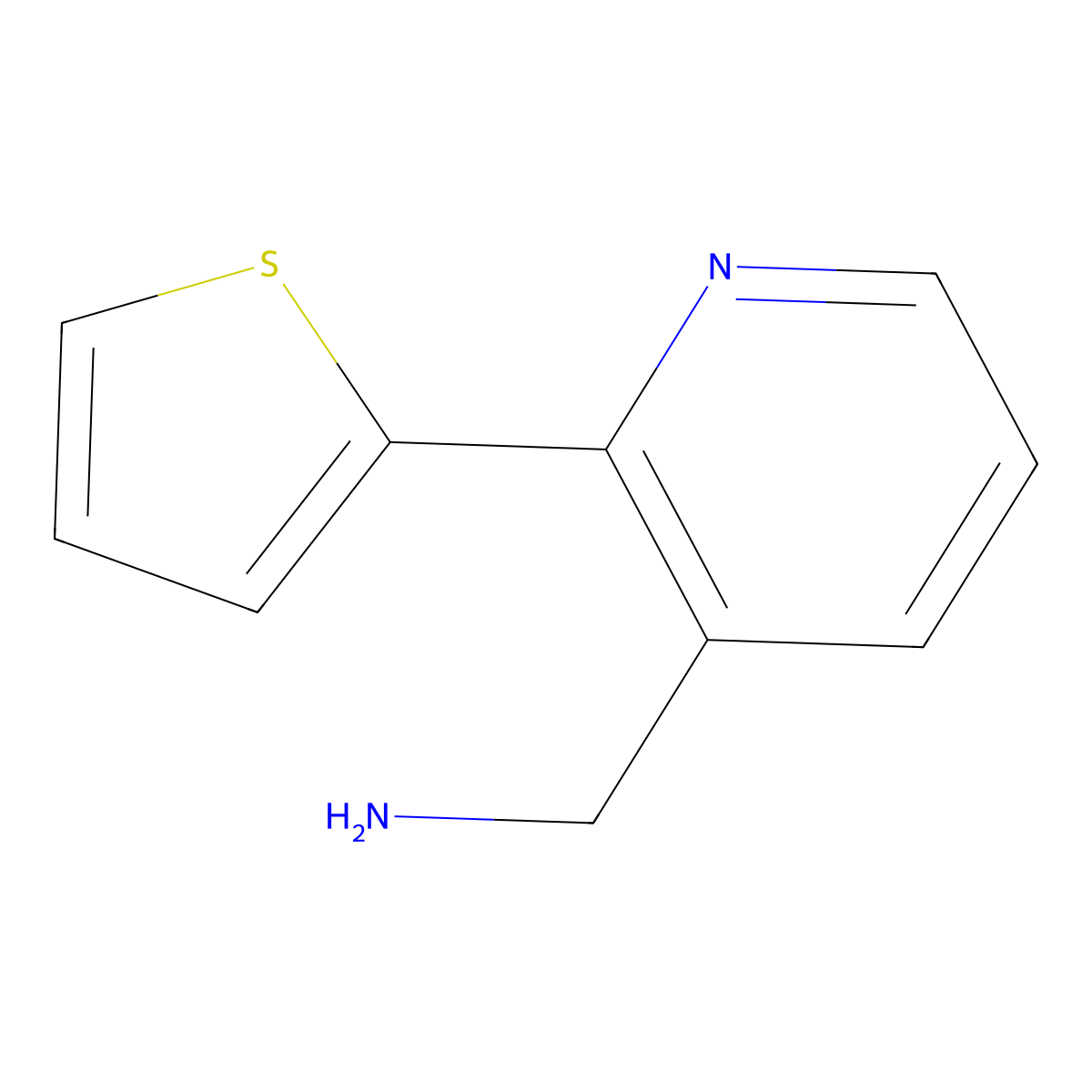 (2-(Thiophen-2-yl)pyridin-3-yl)methanamine molecular structure, CAS 1255636-71-5