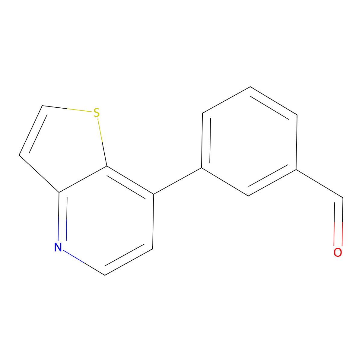 3-(Thieno[3,2-b]pyridin-7-yl)benzaldehyde molecular structure, CAS 1255636-78-2