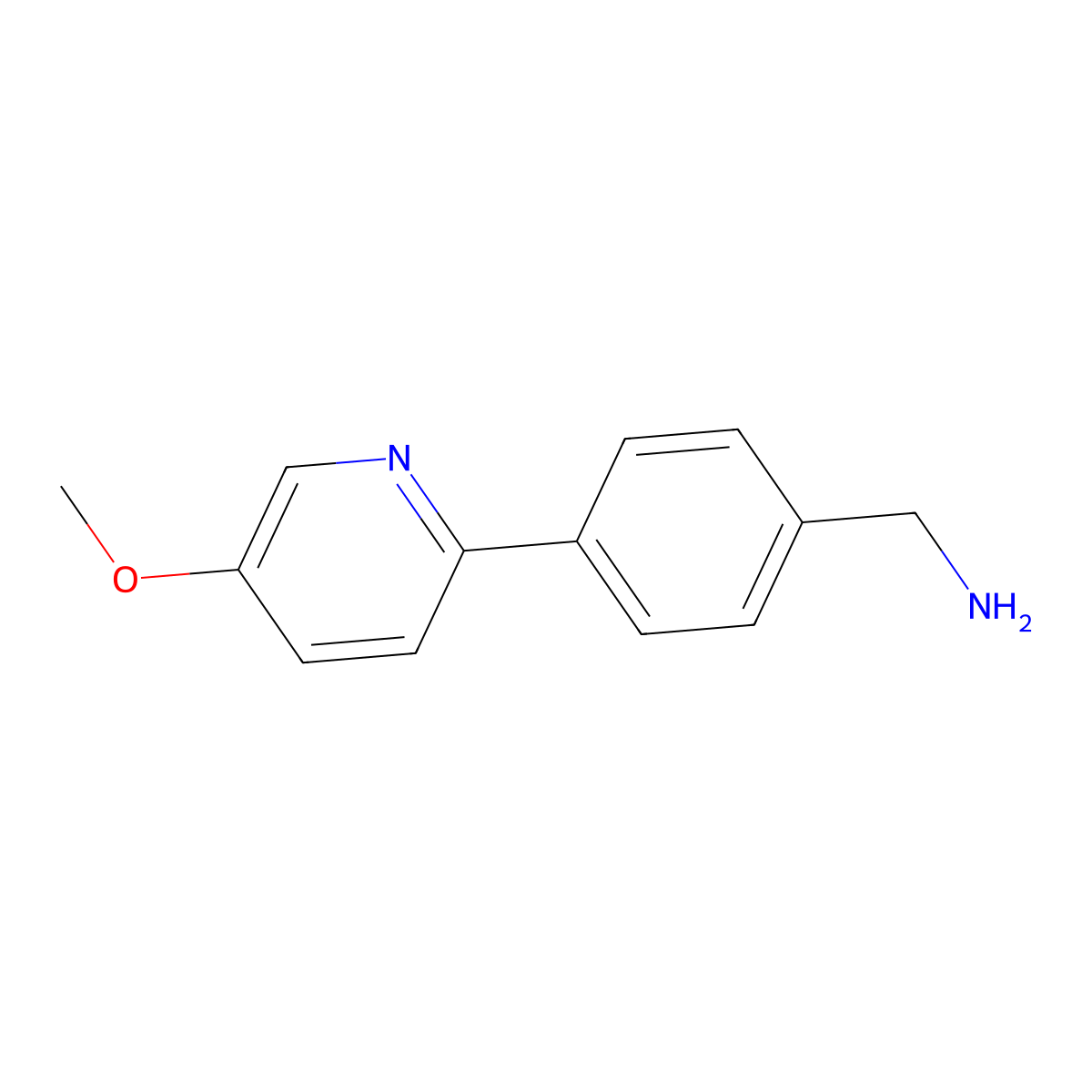 4-(5-Methoxy-2-pyridinyl)benzenemethanamine molecular structure, CAS 1255636-90-8