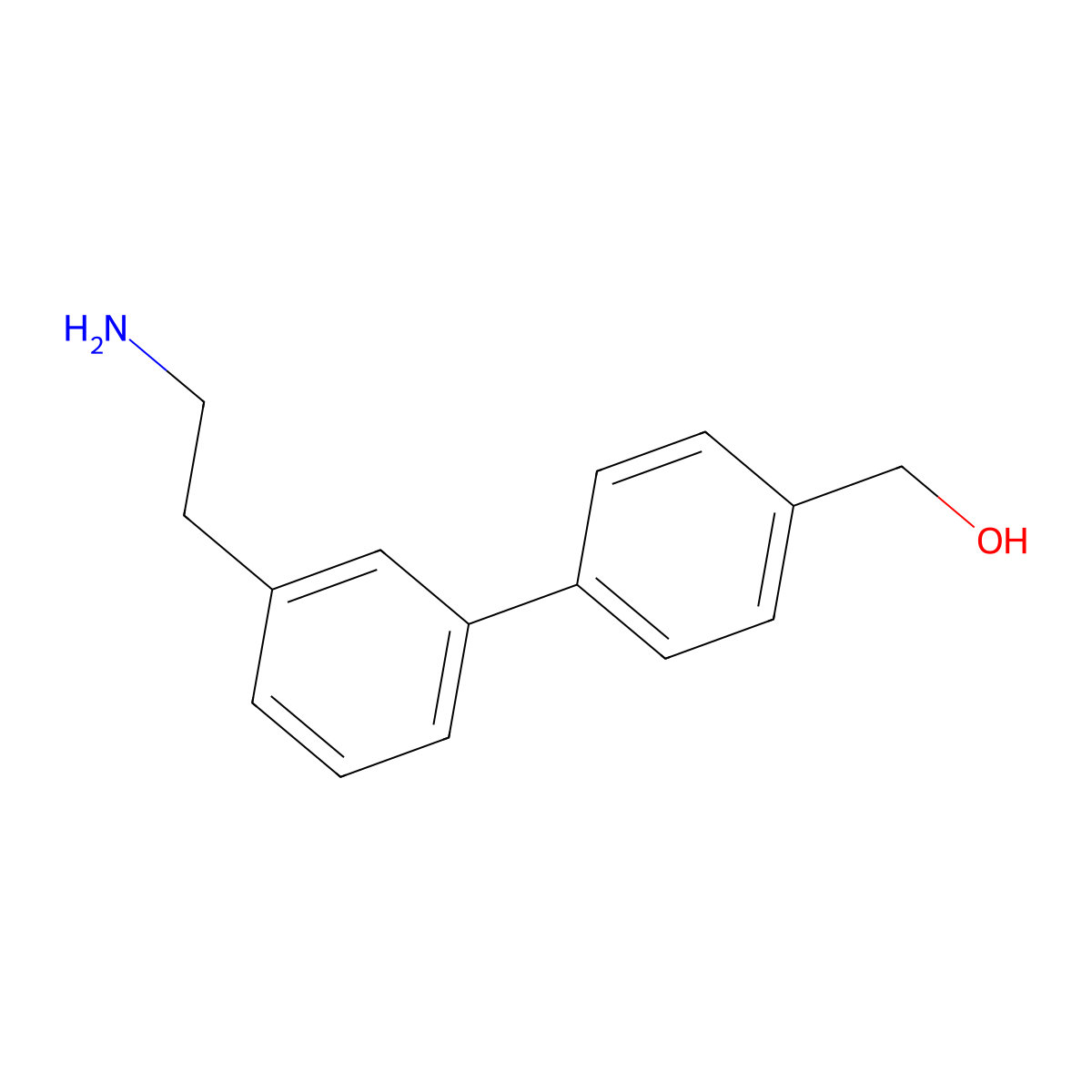 {4-[3-(2-Aminoethyl)phenyl]phenyl}methanol molecular structure, CAS 1255637-12-7