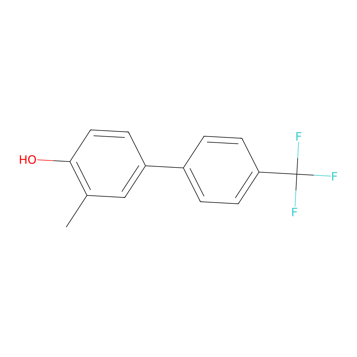 2-Methyl-4-(4-trifluoromethylphenyl)phenol molecular structure, CAS 1255637-20-7