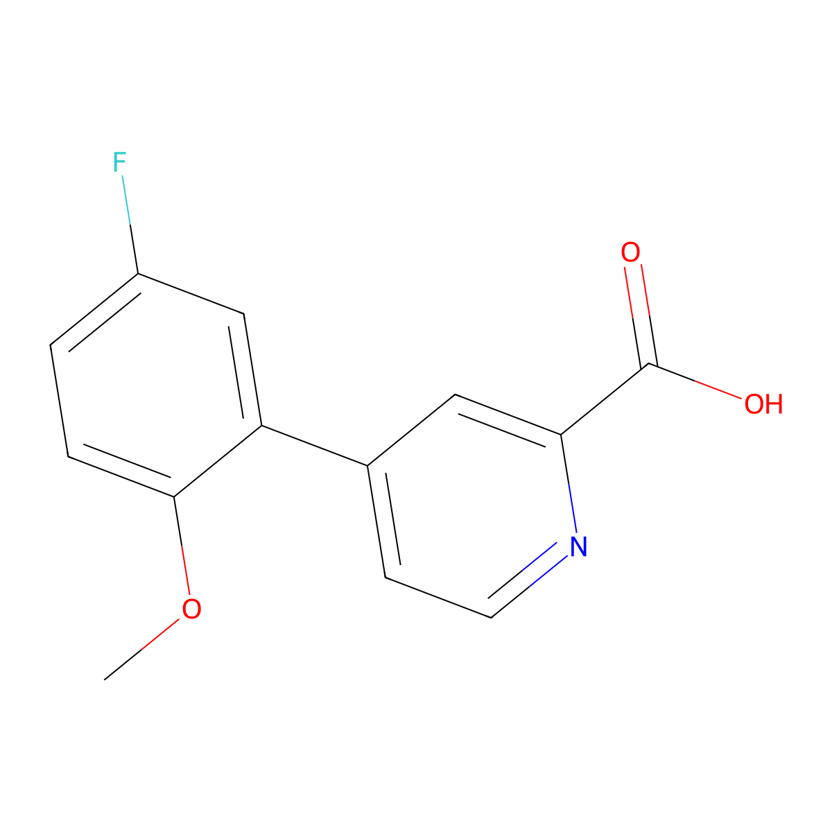 4-(5-Fluoro-2-methoxyphenyl)picolinic acid molecular structure, CAS 1255637-60-5
