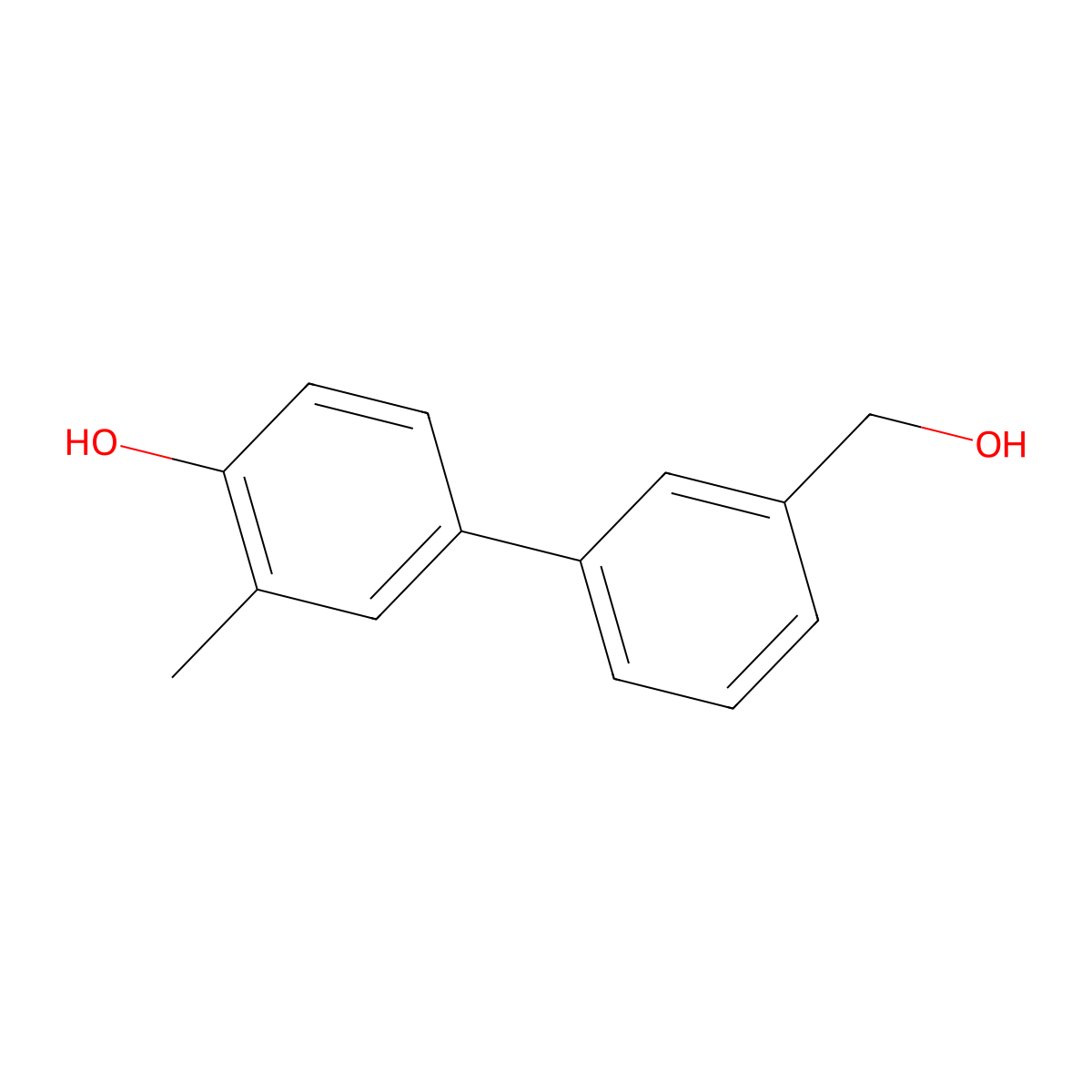4-(3-Hydroxymethylphenyl)-2-methylphenol molecular structure, CAS 1255637-61-6