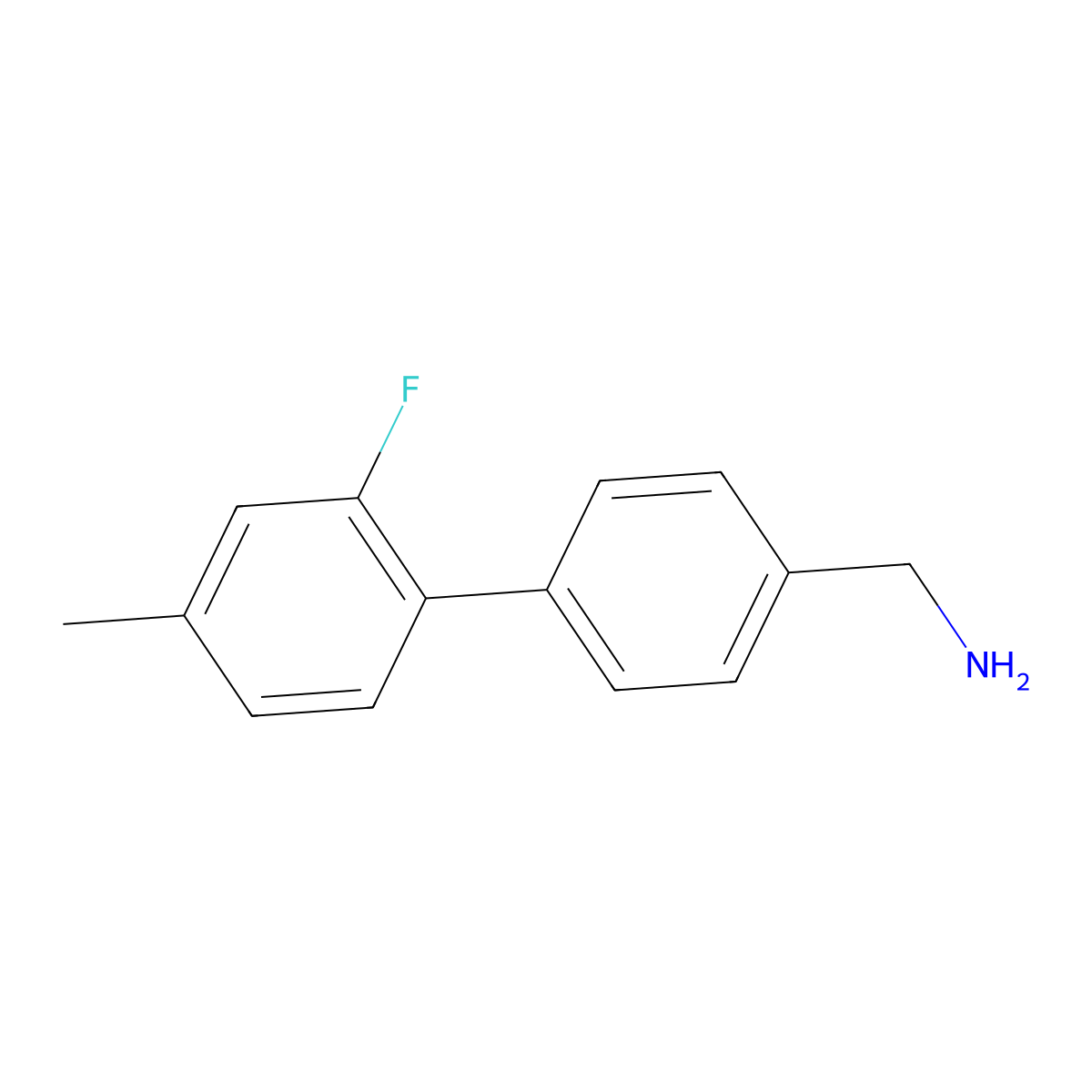 [4-(2-Fluoro-4-methylphenyl)phenyl]methanamine molecular structure, CAS 1255637-68-3