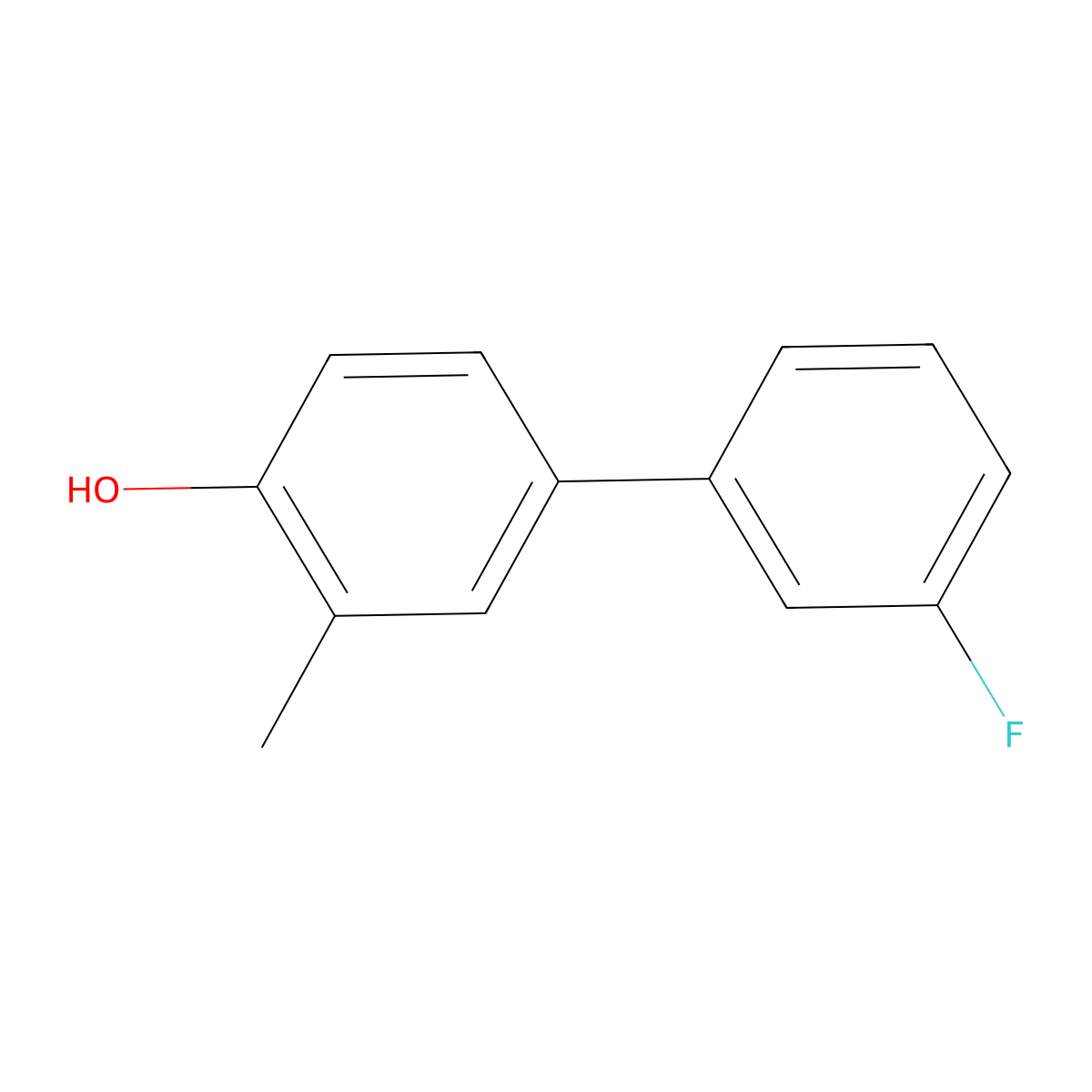 4-(3-Fluorophenyl)-2-methylphenol molecular structure, CAS 1255637-71-8