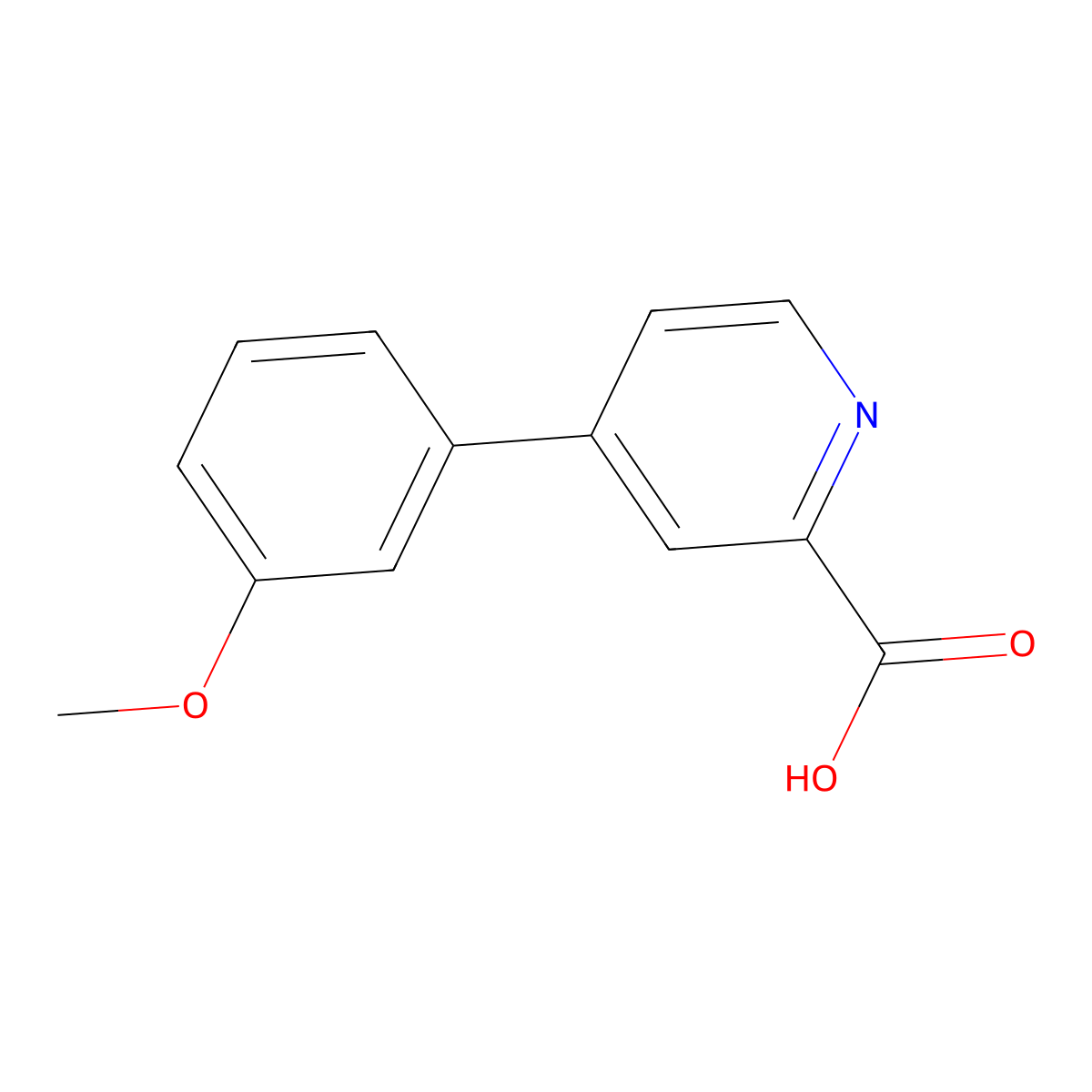 4-(3-Methoxyphenyl)pyridine-2-carboxylic acid molecular structure, CAS 1255637-89-8