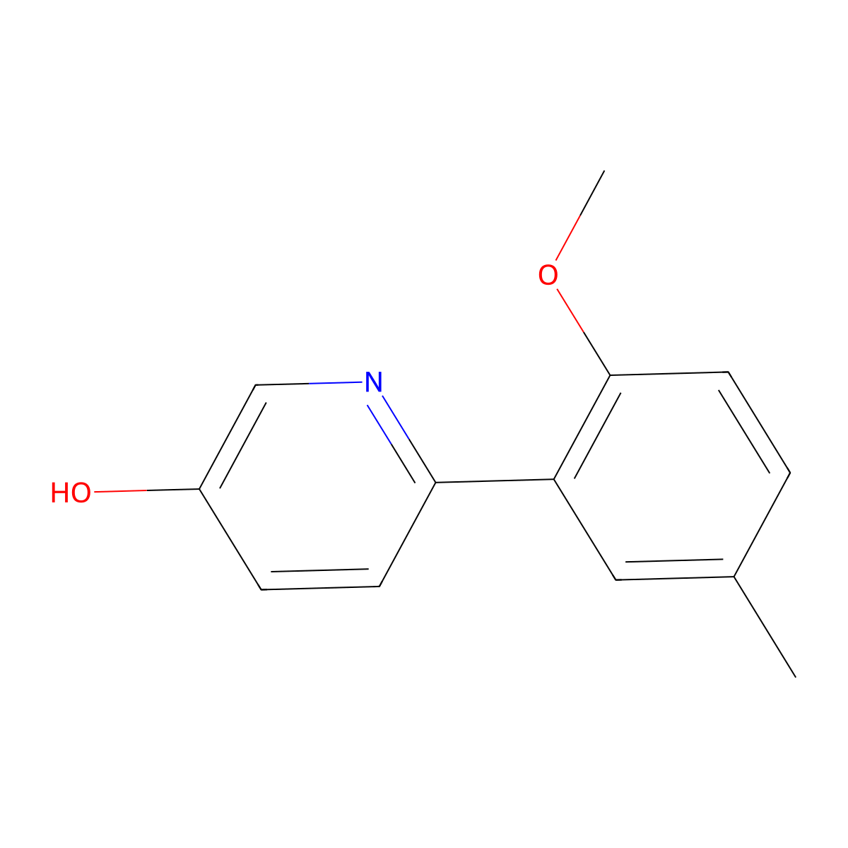 6-(2-Methoxy-5-methylphenyl)pyridin-3-ol molecular structure, CAS 1255638-05-1