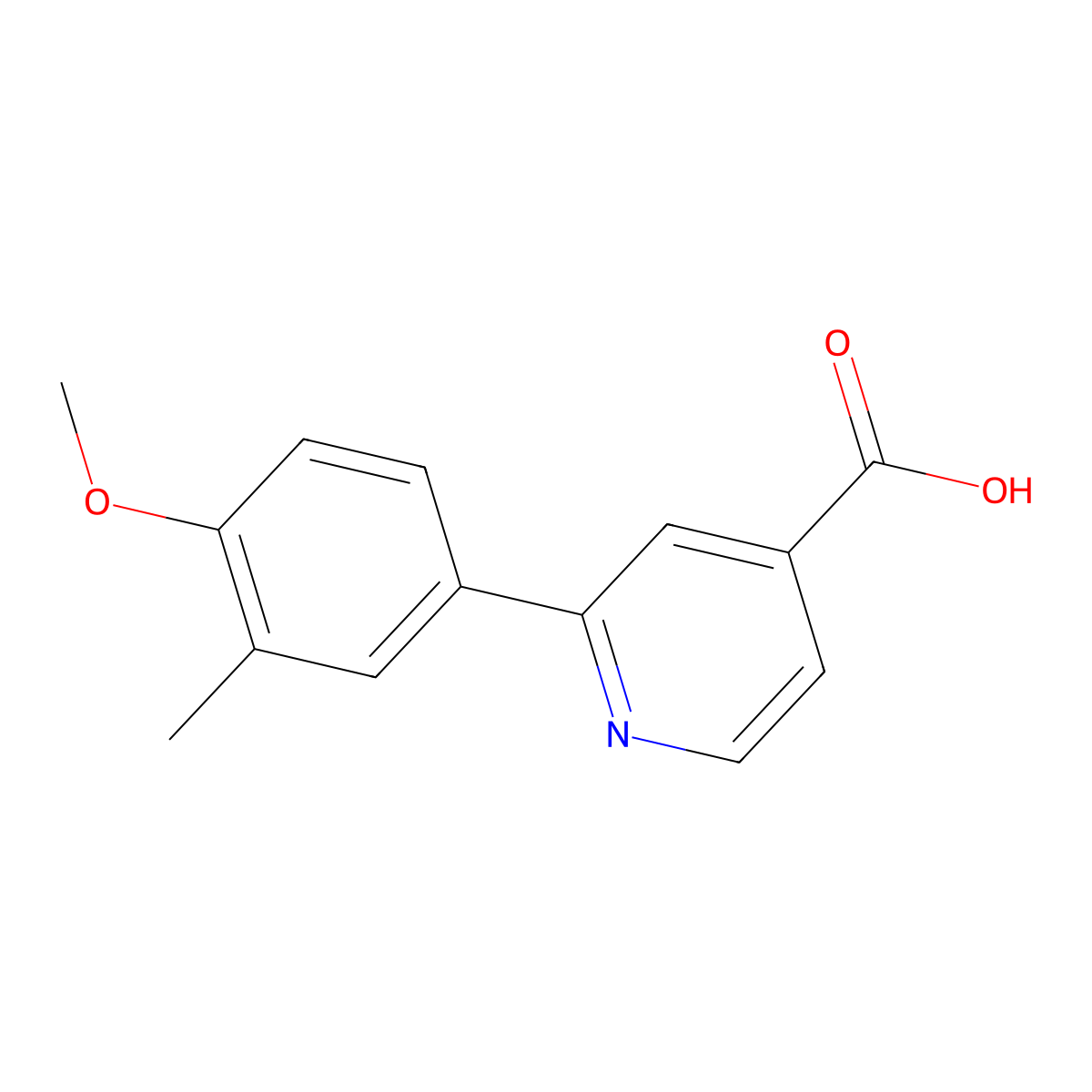 2-(4-Methoxy-3-methylphenyl)isonicotinic acid molecular structure, CAS 1255638-07-3