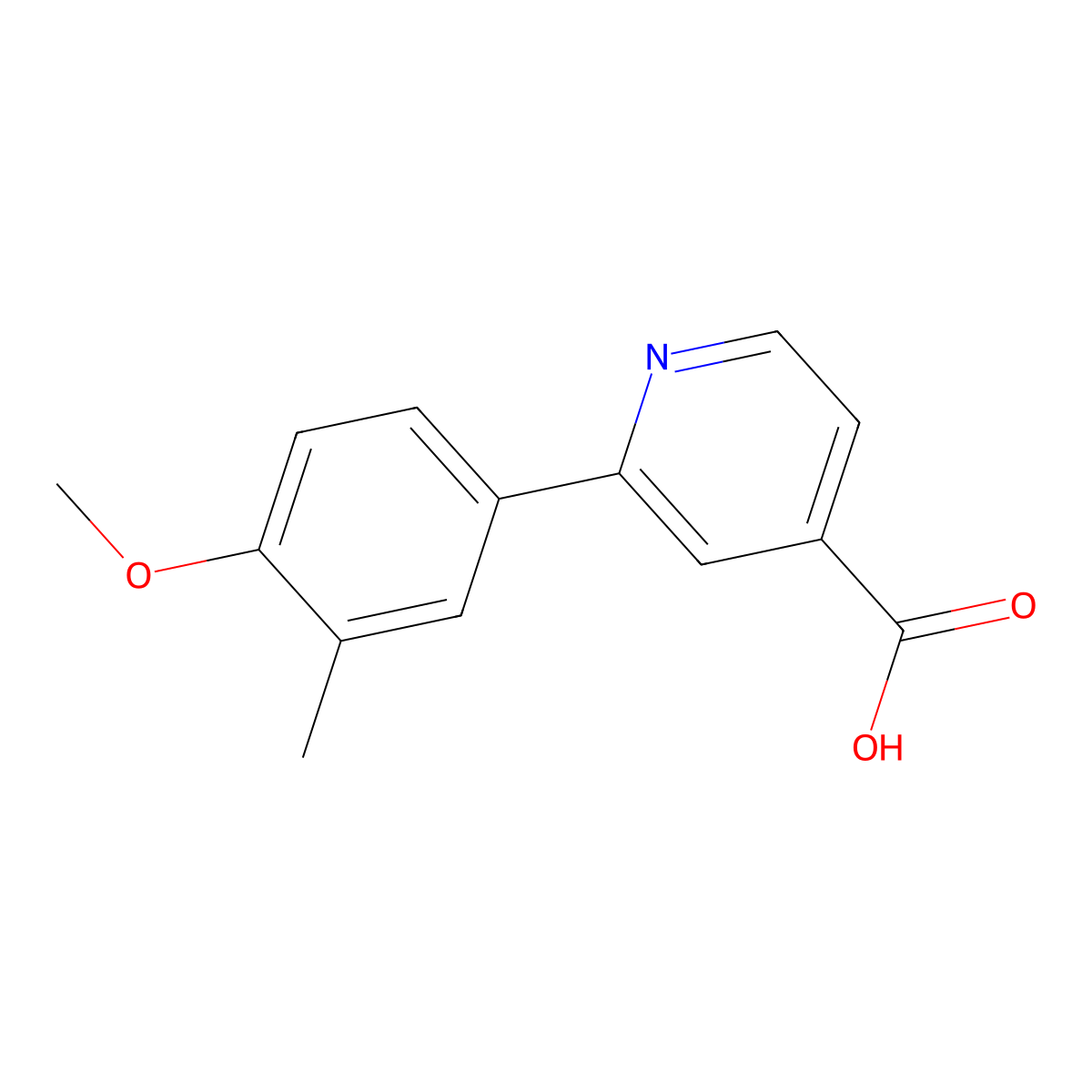 2-(4-Methoxy-3-methylphenyl)isonicotinic acid molecular structure, CAS 1255638-07-3