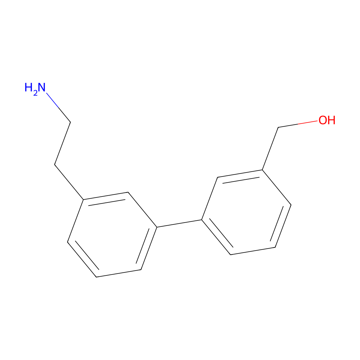 (3-[3-(2-Aminoethyl)phenyl]phenyl)methanol molecular structure, CAS 1255638-15-3