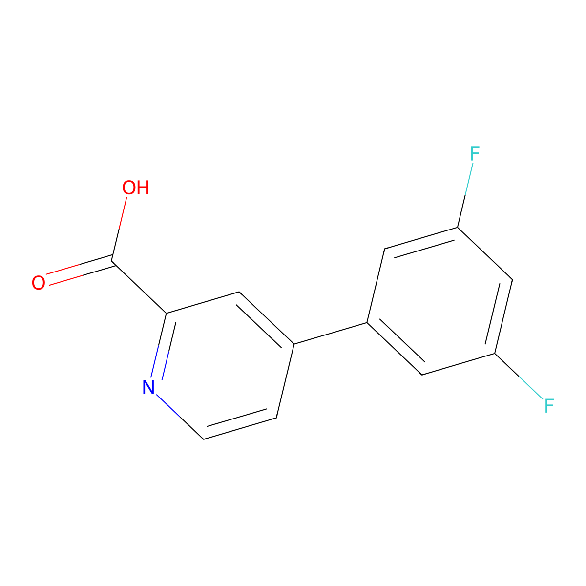 4-(3,5-Difluorophenyl)picolinic acid molecular structure, CAS 1255638-17-5