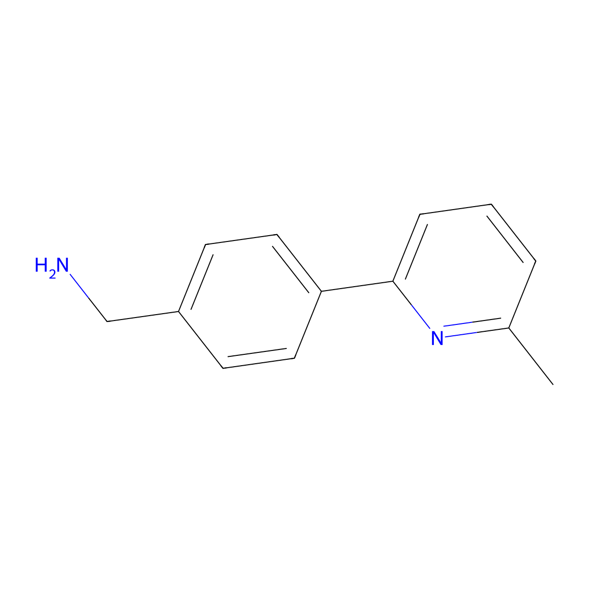 [4-(6-Methylpyridin-2-yl)phenyl]methanamine molecular structure, CAS 1255638-18-6