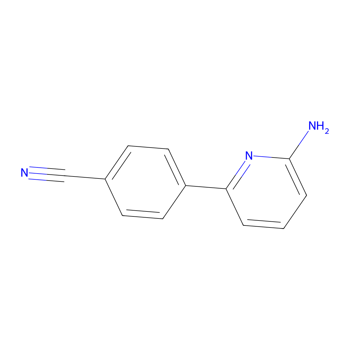 4-(6-Aminopyridin-2-yl)benzonitrile molecular structure, CAS 1255638-22-2