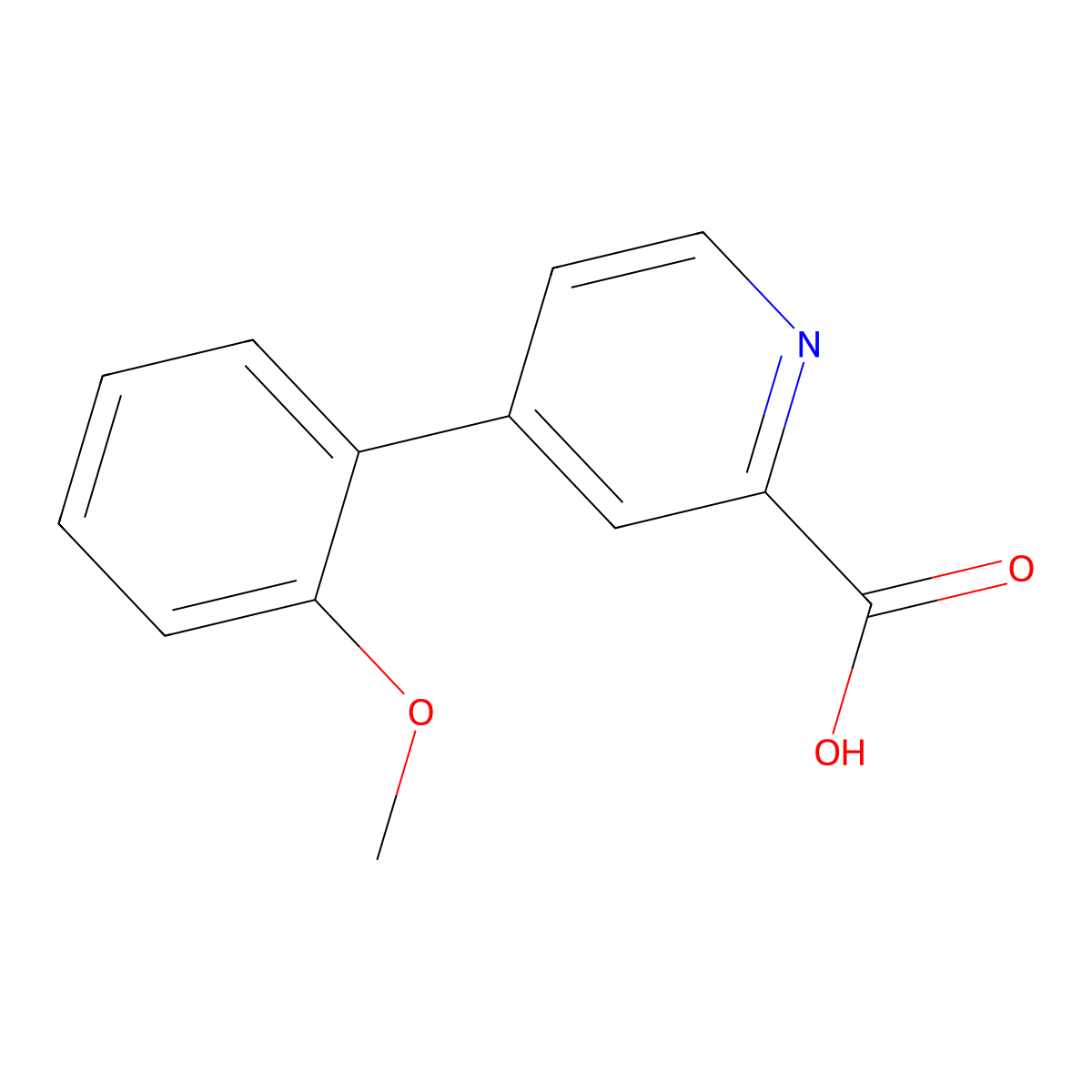 4-(2-Methoxyphenyl)pyridine-2-carboxylic acid molecular structure, CAS 1255638-35-7