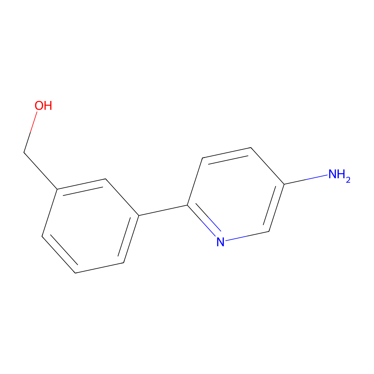[3-(5-Aminopyridin-2-yl)phenyl]methanol molecular structure, CAS 1255638-61-9