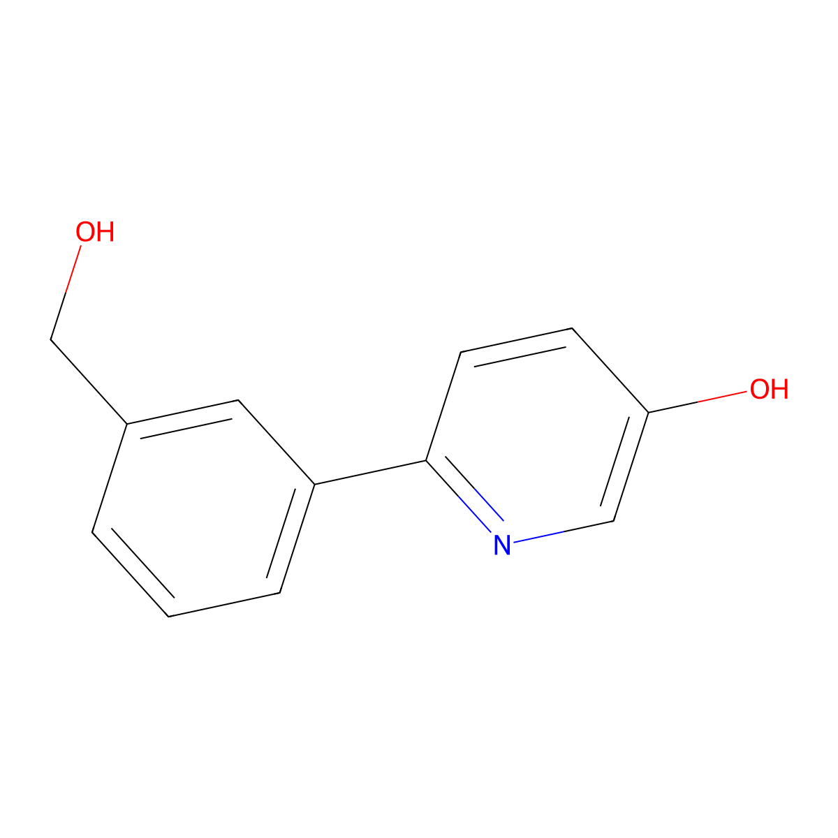 6-(3-(Hydroxymethyl)phenyl)pyridin-3-ol molecular structure, CAS 1255638-64-2