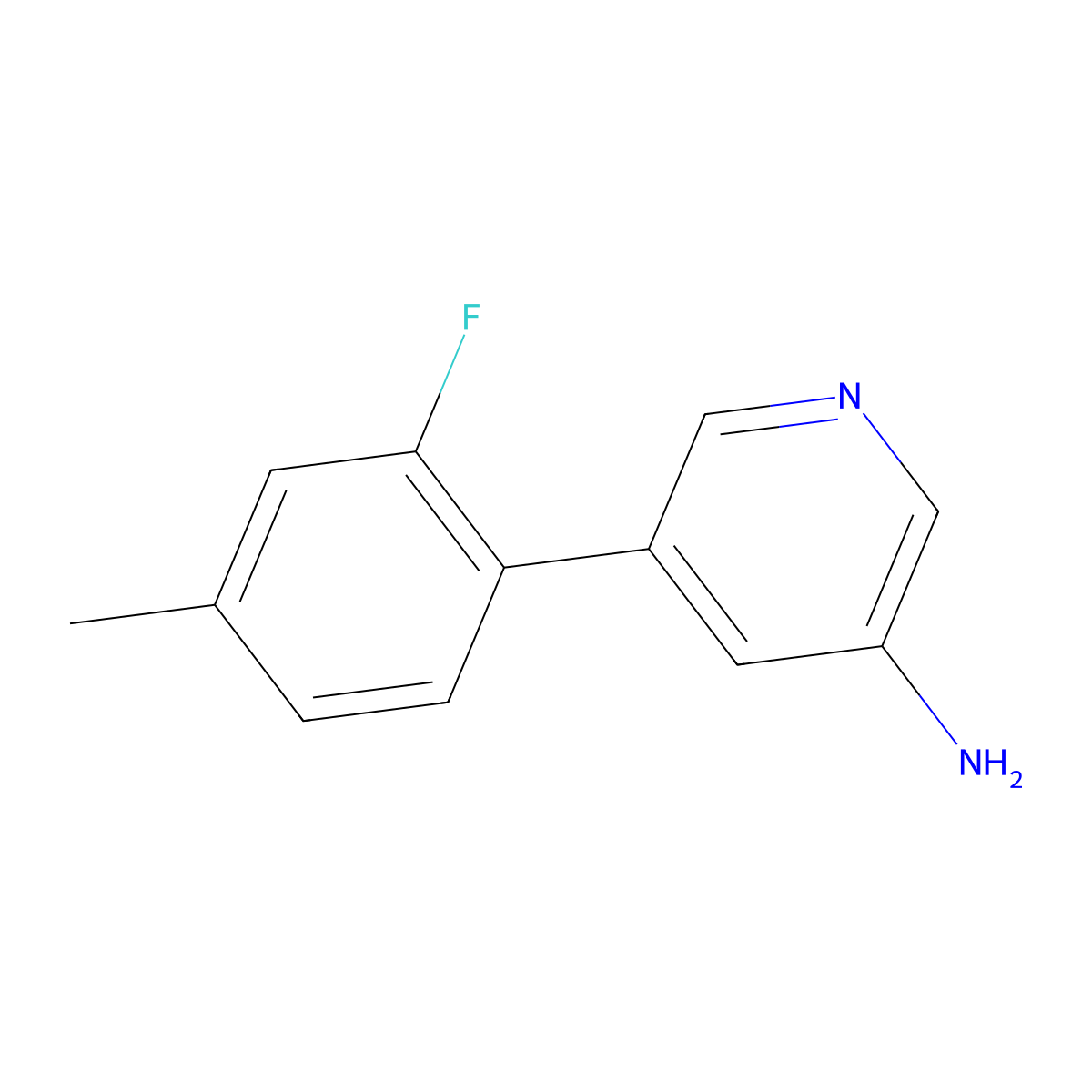 5-(2-Fluoro-4-methylphenyl)pyridin-3-amine molecular structure, CAS 1255638-65-3