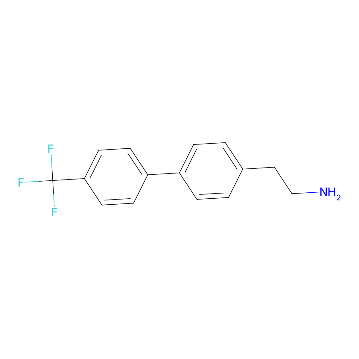 2-(4'-(Trifluoromethyl)-[1,1'-biphenyl]-4-yl)ethanamine molecular structure, CAS 1255638-85-7