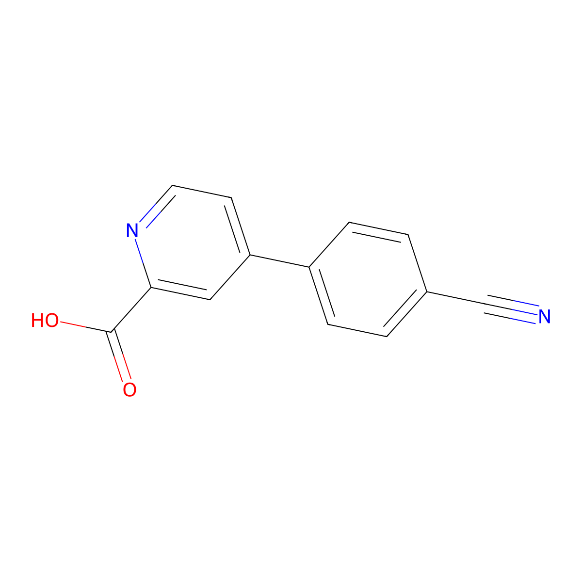 4-(4-Cyanophenyl)pyridine-2-carboxylic acid molecular structure, CAS 1255639-10-1