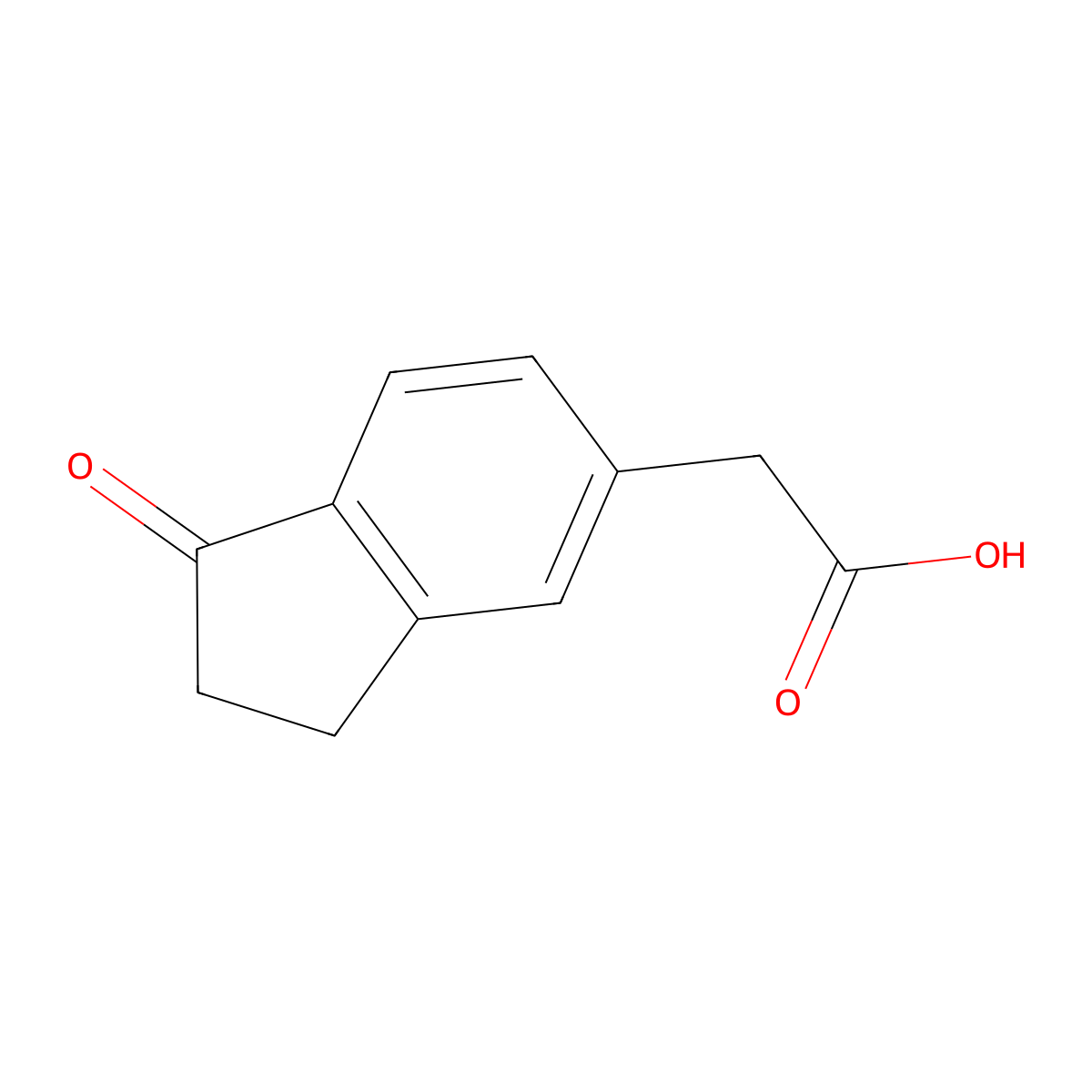 2-(1-Oxo-2,3-dihydro-1H-inden-5-yl)acetic acid molecular structure, CAS 125564-43-4