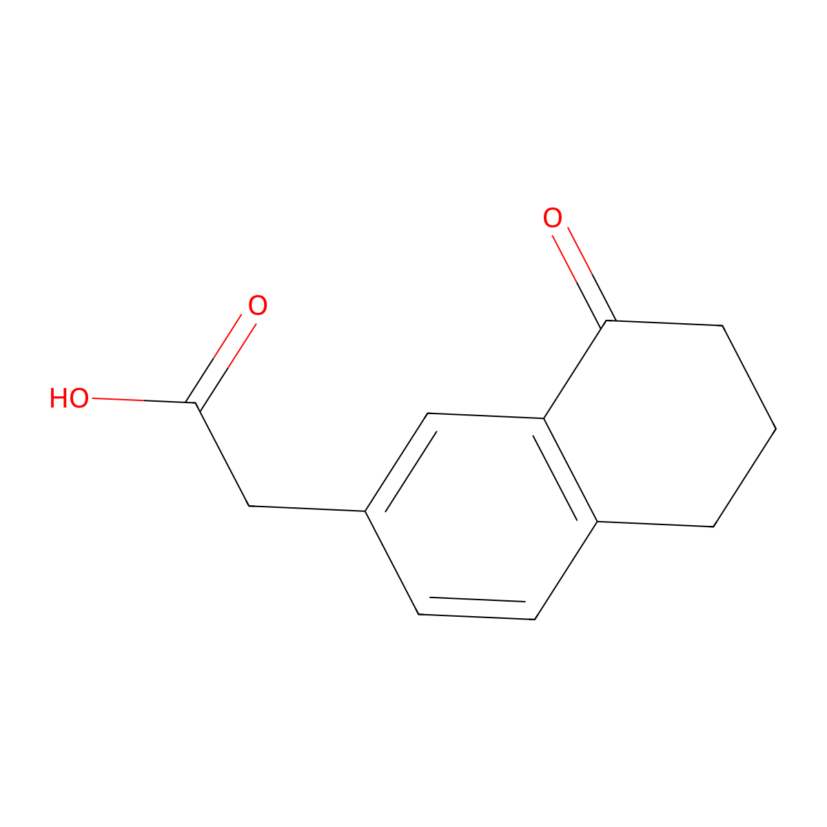 2-(8-Oxo-5,6,7,8-tetrahydronaphthalen-2-yl)acetic acid molecular structure, CAS 125564-50-3